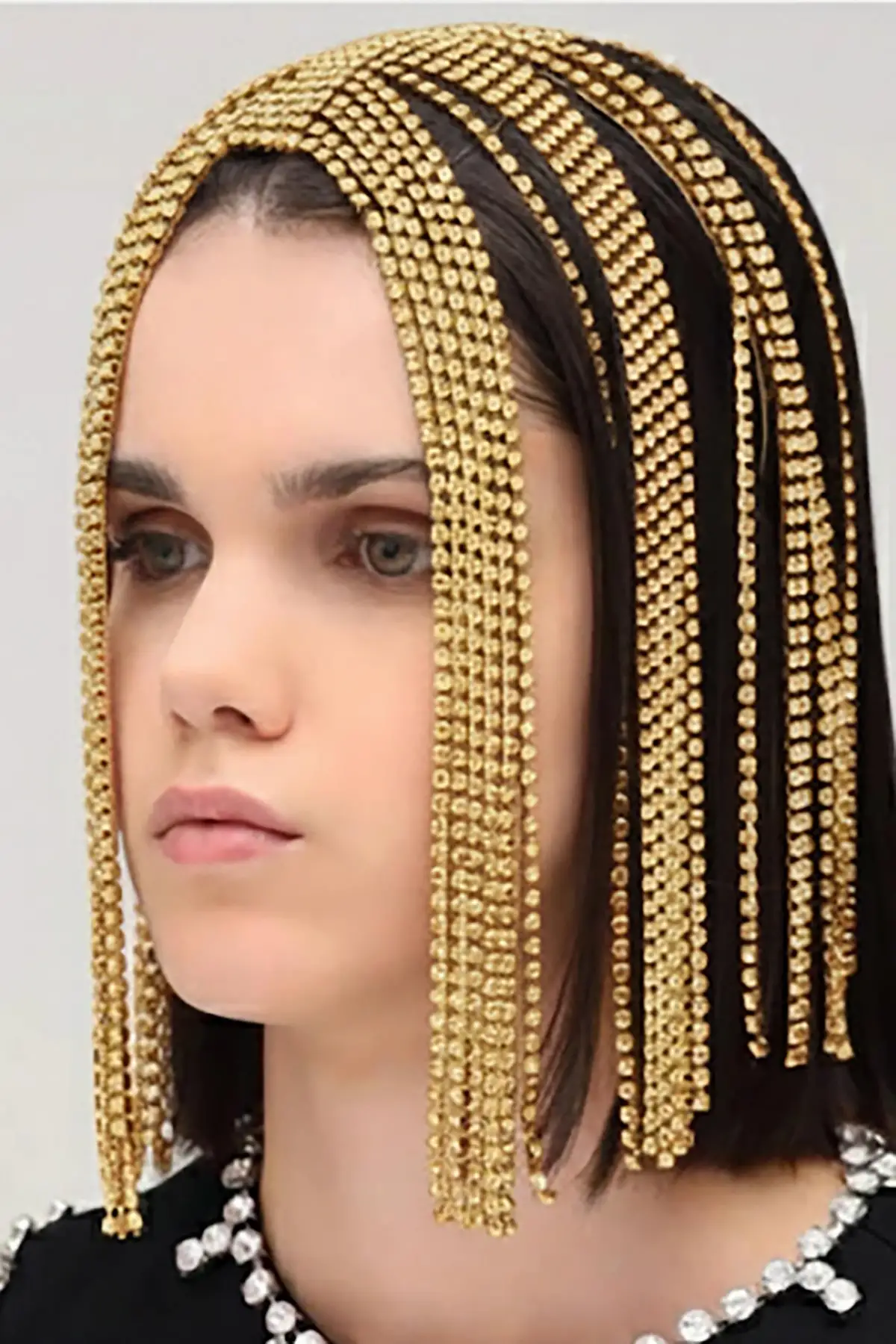 Altın Renk Taş Detaylı Saç Aksesuarı/Kına Aksesuarı