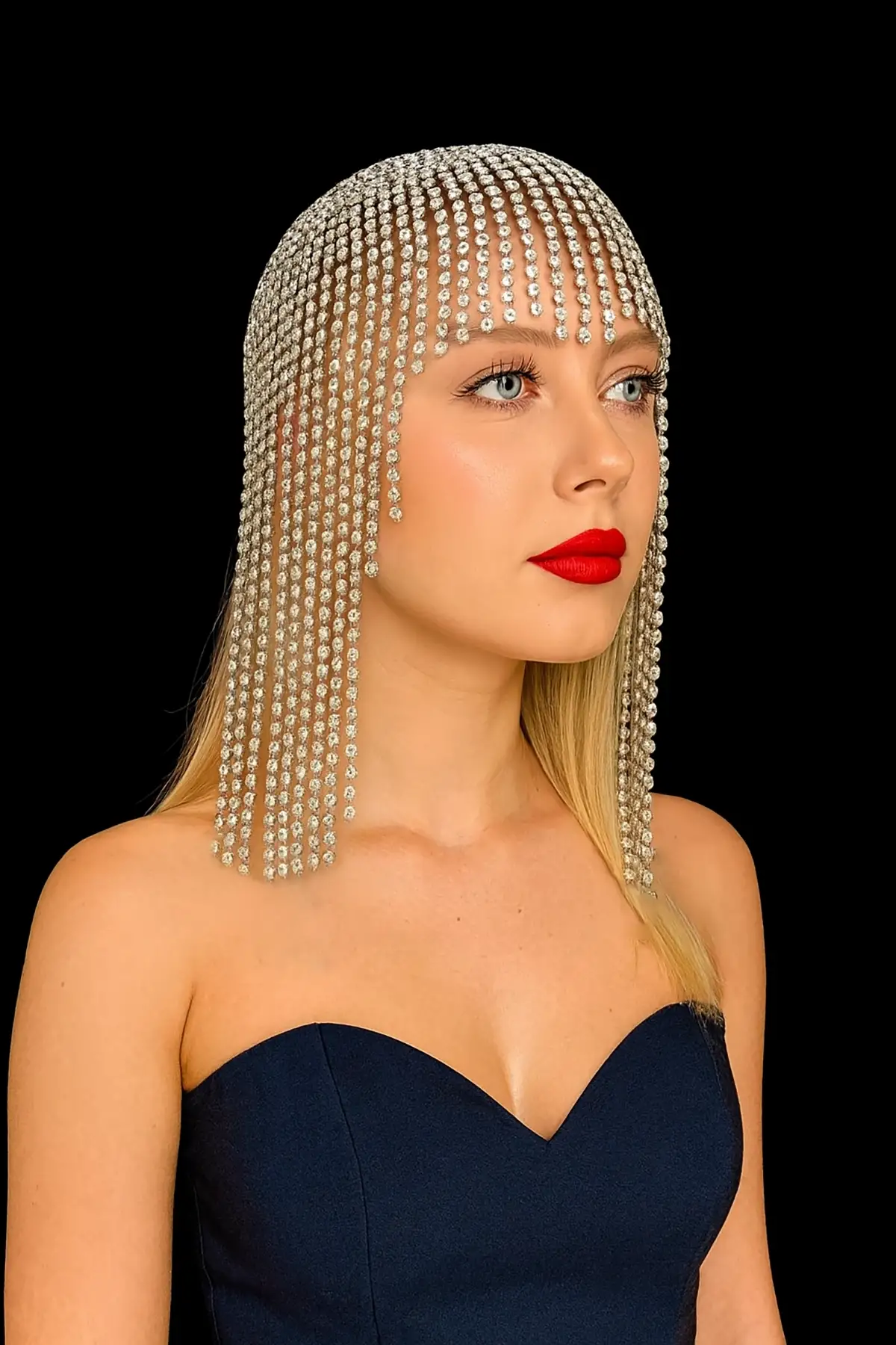 Altın Renk Taş Detaylı Saç Aksesuarı/Kına Aksesuarı