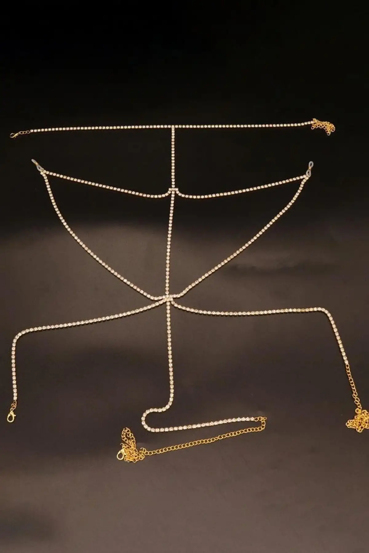 Altın Renk Taş Detaylı Tasarım Vücut Aksesuar