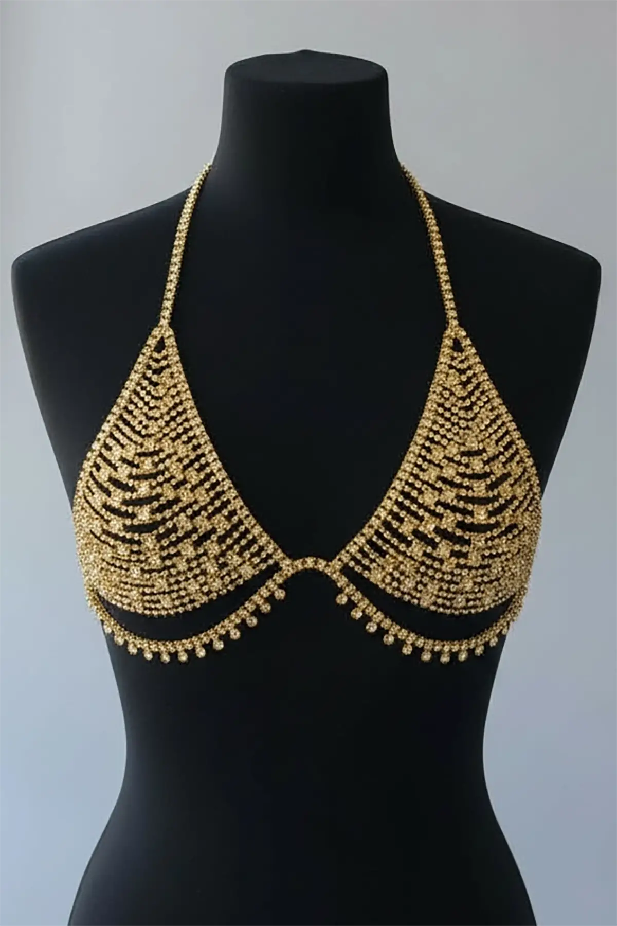 Altın Renk Taş Detaylı Tasarım Vücut Aksesuar