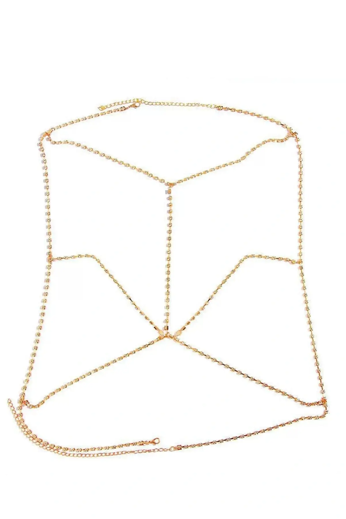 Altın Renk Taş Detaylı Tasarım Vücut Aksesuar