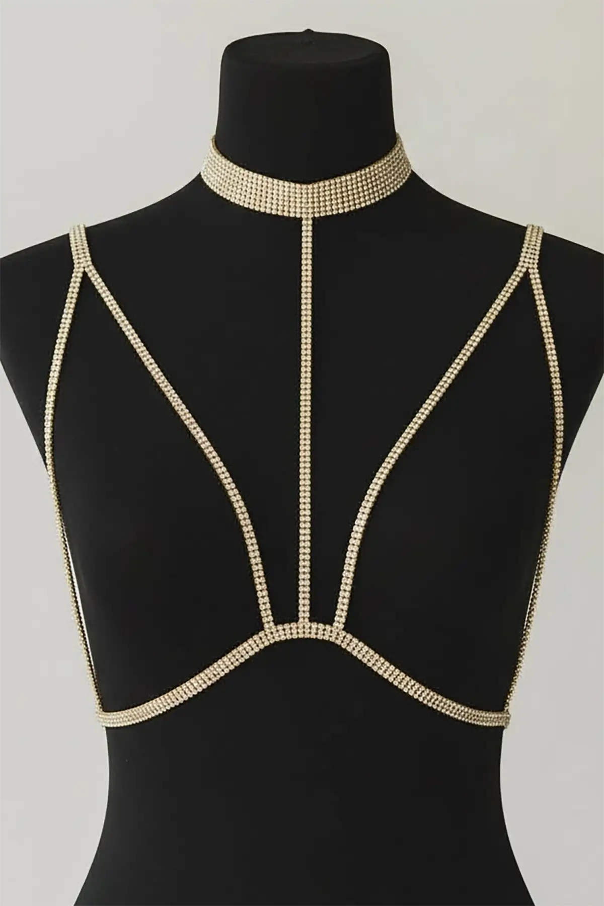 Altın Renk Taş Detaylı Tasarım Vücut Aksesuar