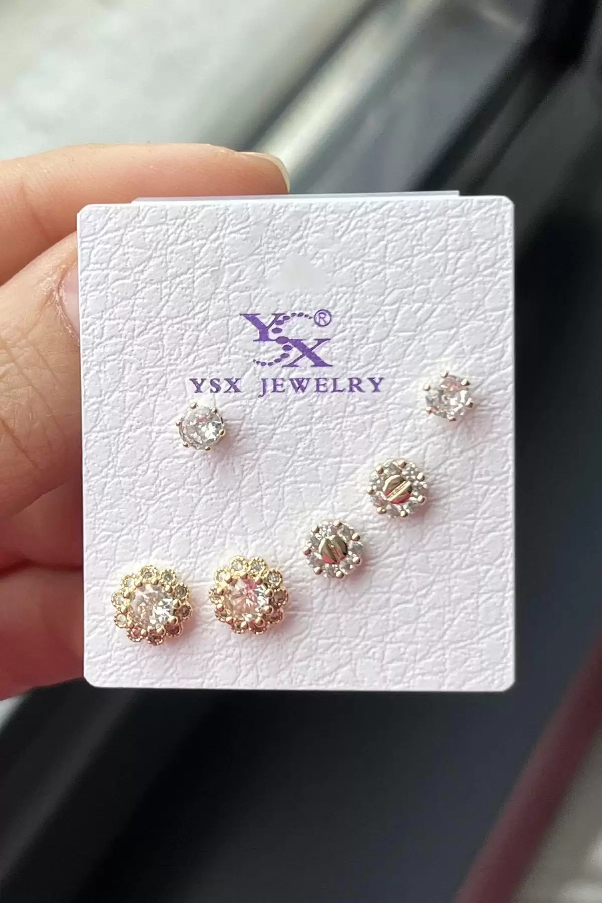 Altın Renk Taş Detaylı VİP 6lı YSX Küpe Set