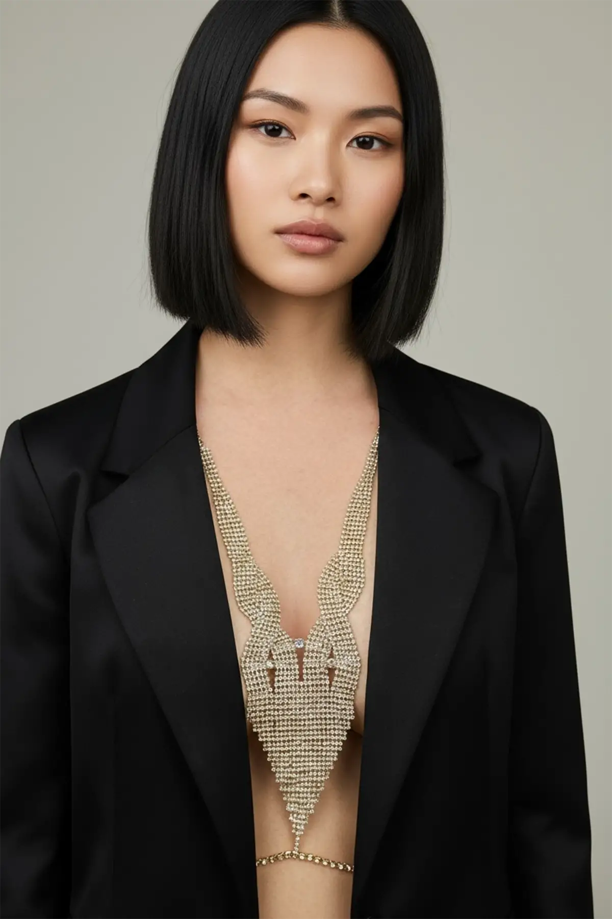 Altın Renk Taş Detaylı Vücut Aksesuarı