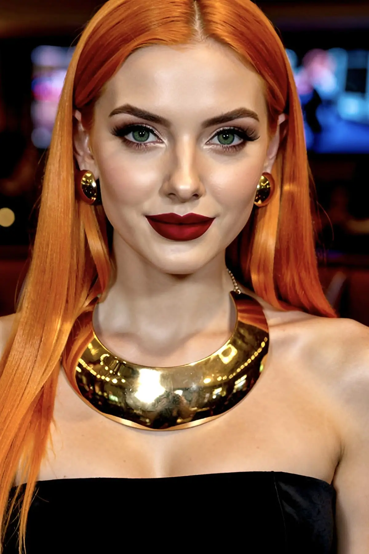 Altın Renk Tasarım Kolye/Küpe Set