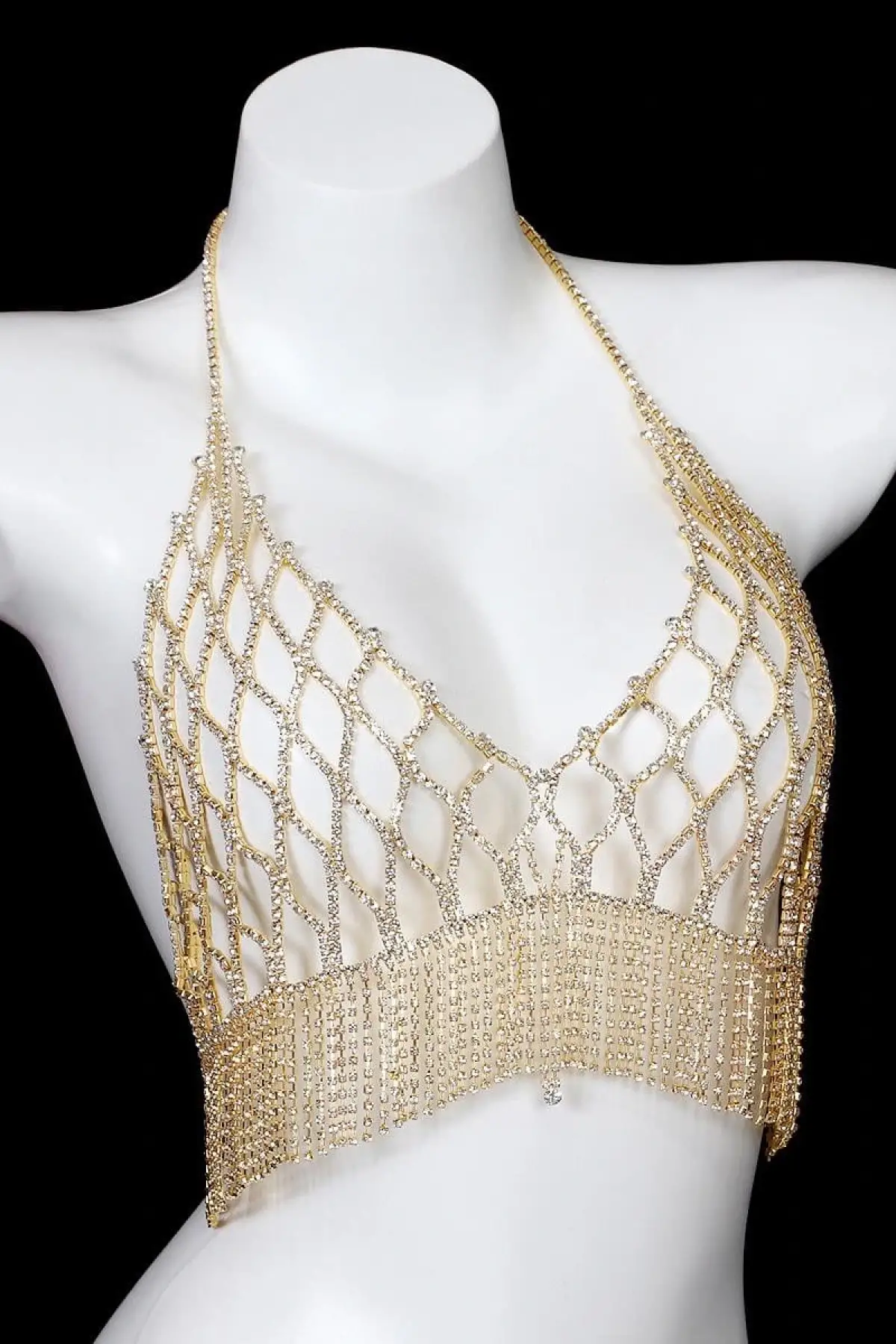 Altın Renk Taşlı Bikini Üstü /Bralet /Vücut Aksesuarı