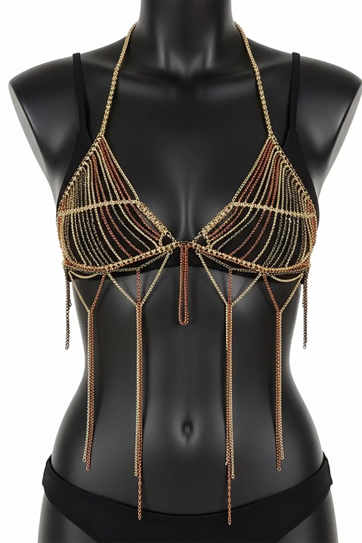 Altın Renk Taşlı Bikini Üstü /Bralet /Vücut Aksesuarı