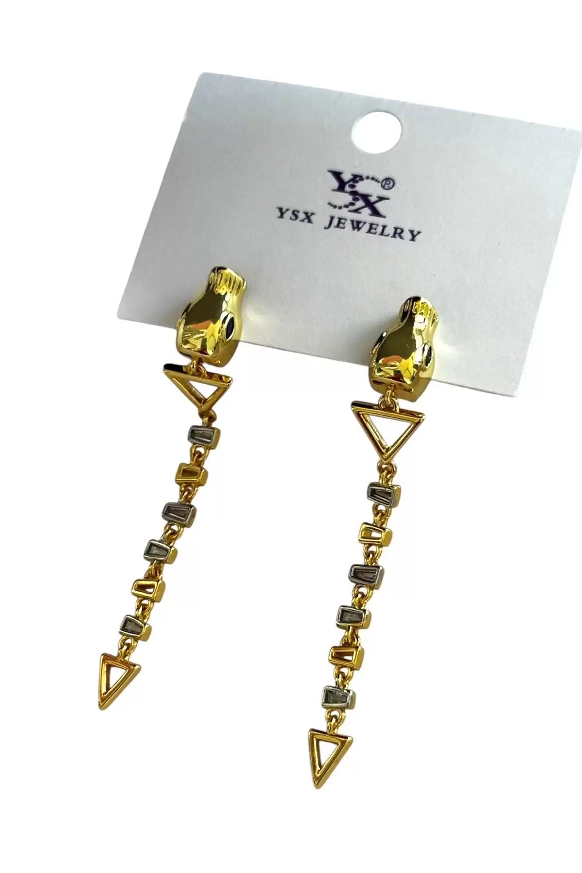 Altın Renk Vip Taş Detaylı YSX Küpe (Çift)