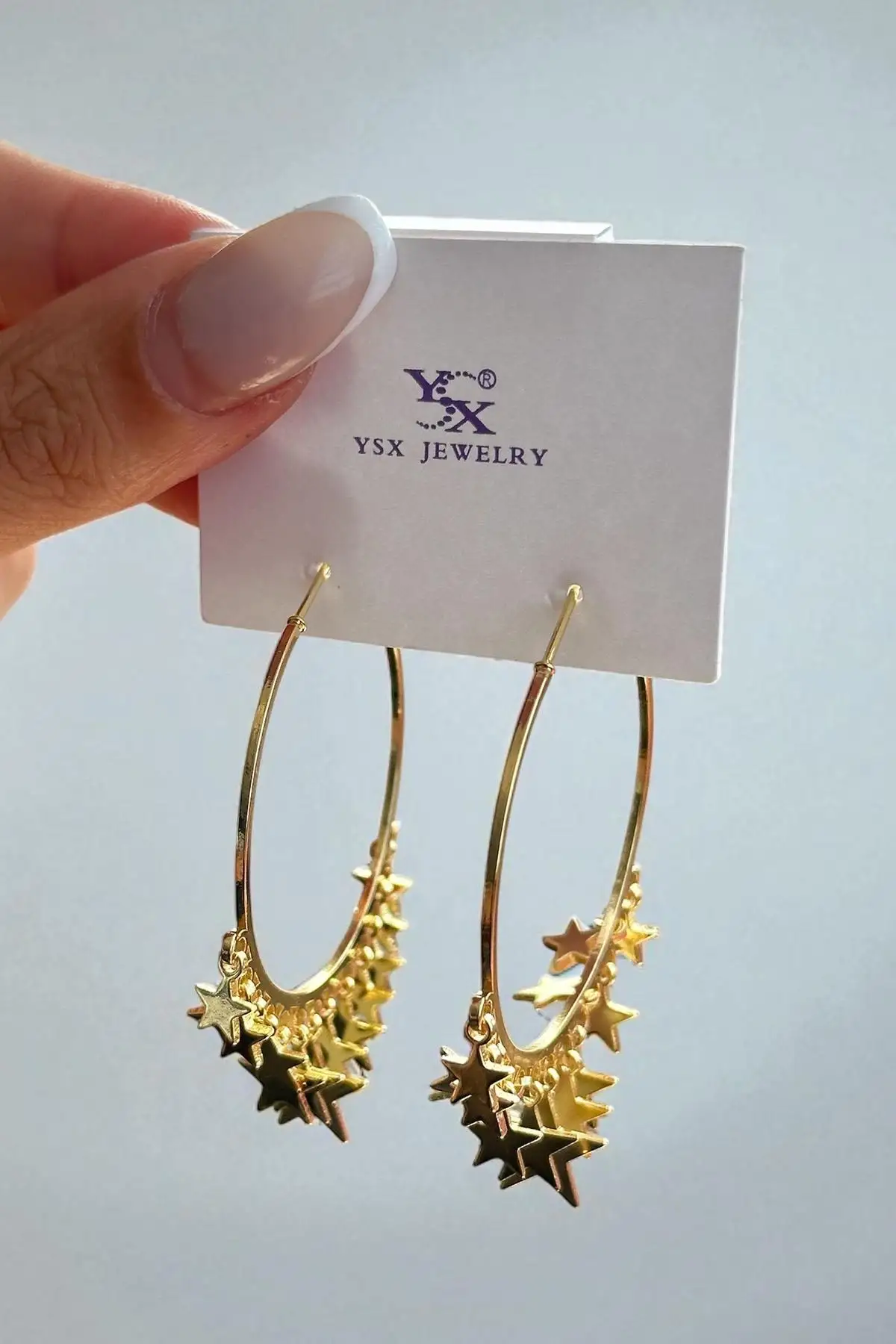 Altın Renk Vip Yıldız Detaylı YSX Küpe (Çift)