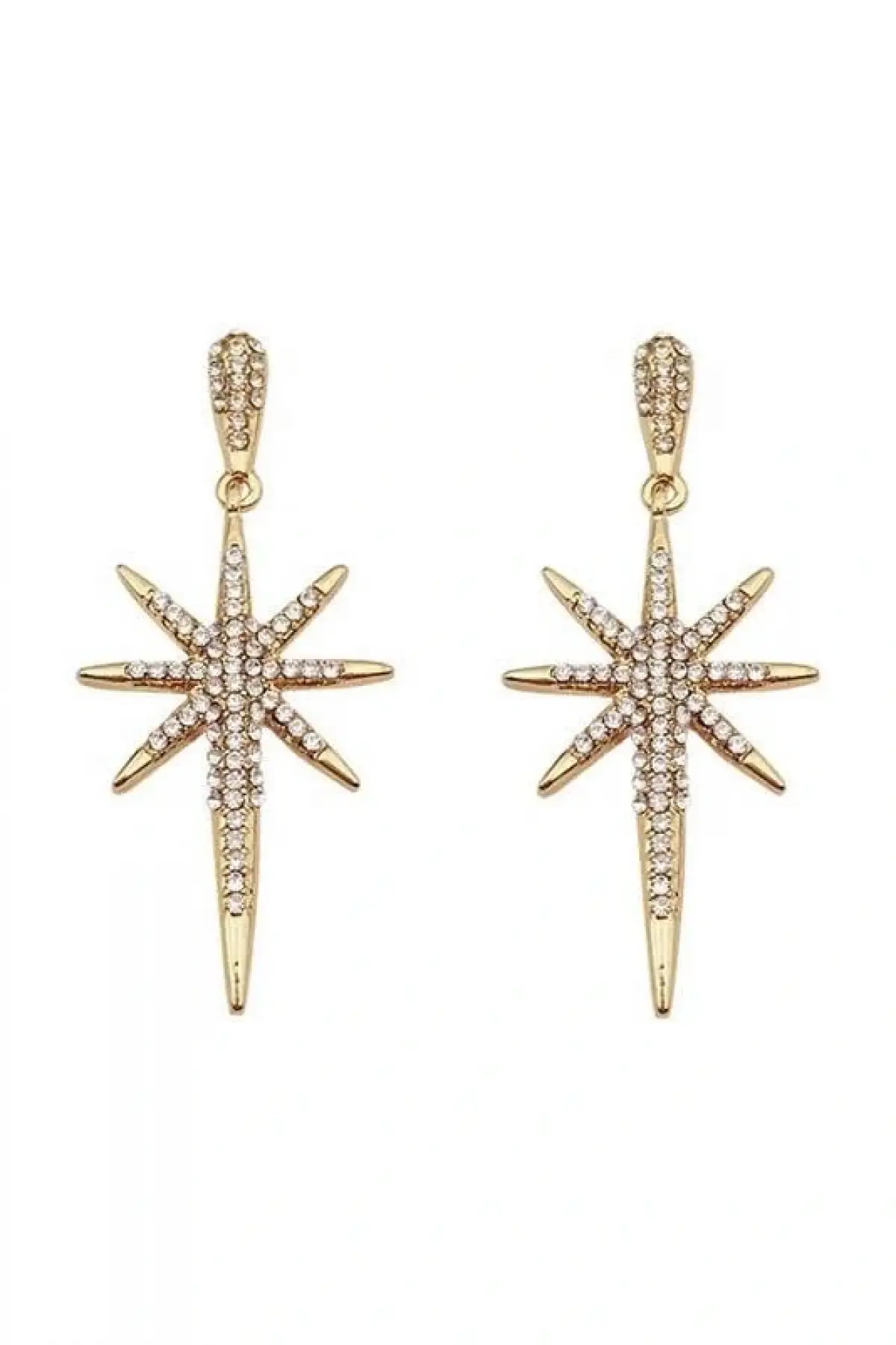 Altın Renk Yıldız Figürlü Çelik Küpe (Çift)