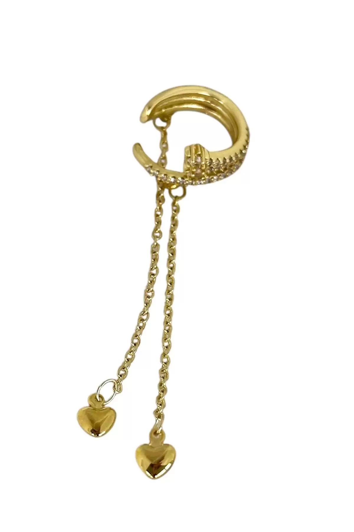 Altın Renk Yıldız Figürlü Sallantılı Ear Cuff (Tek)