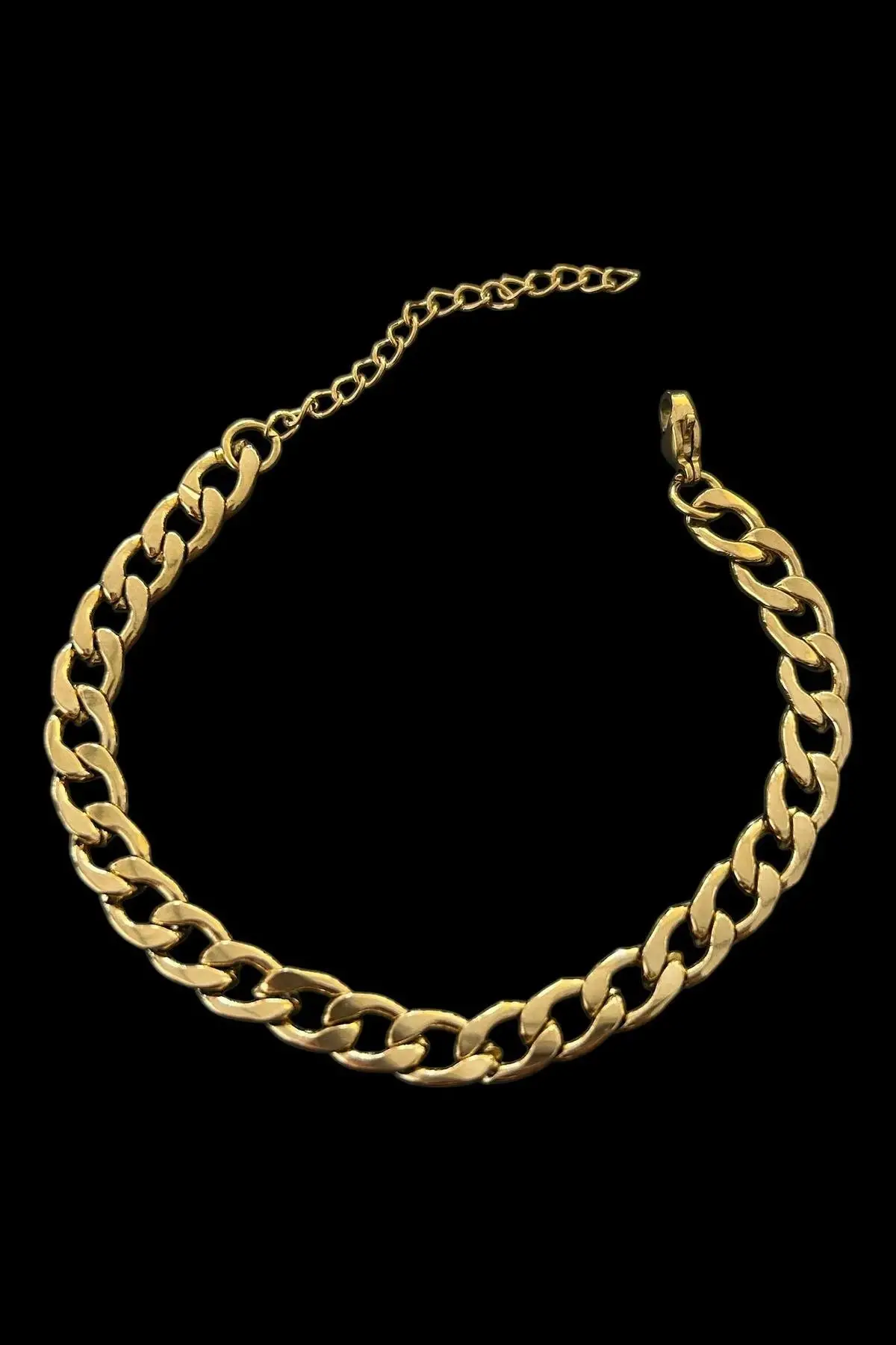 Altın Renk Zincir Çelik Bileklik (Unisex)