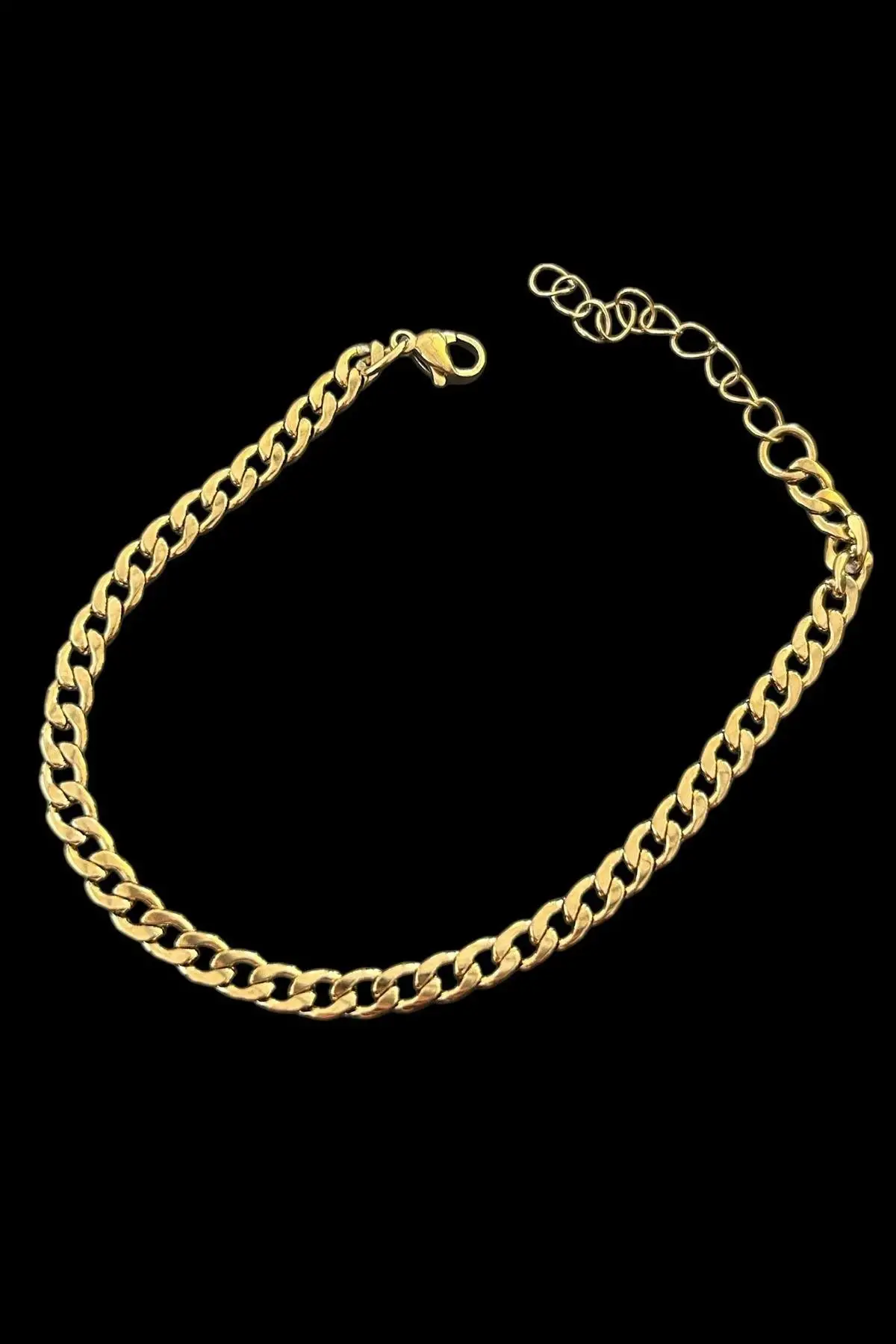 Altın Renk Zincir Çelik Bileklik (Unisex)