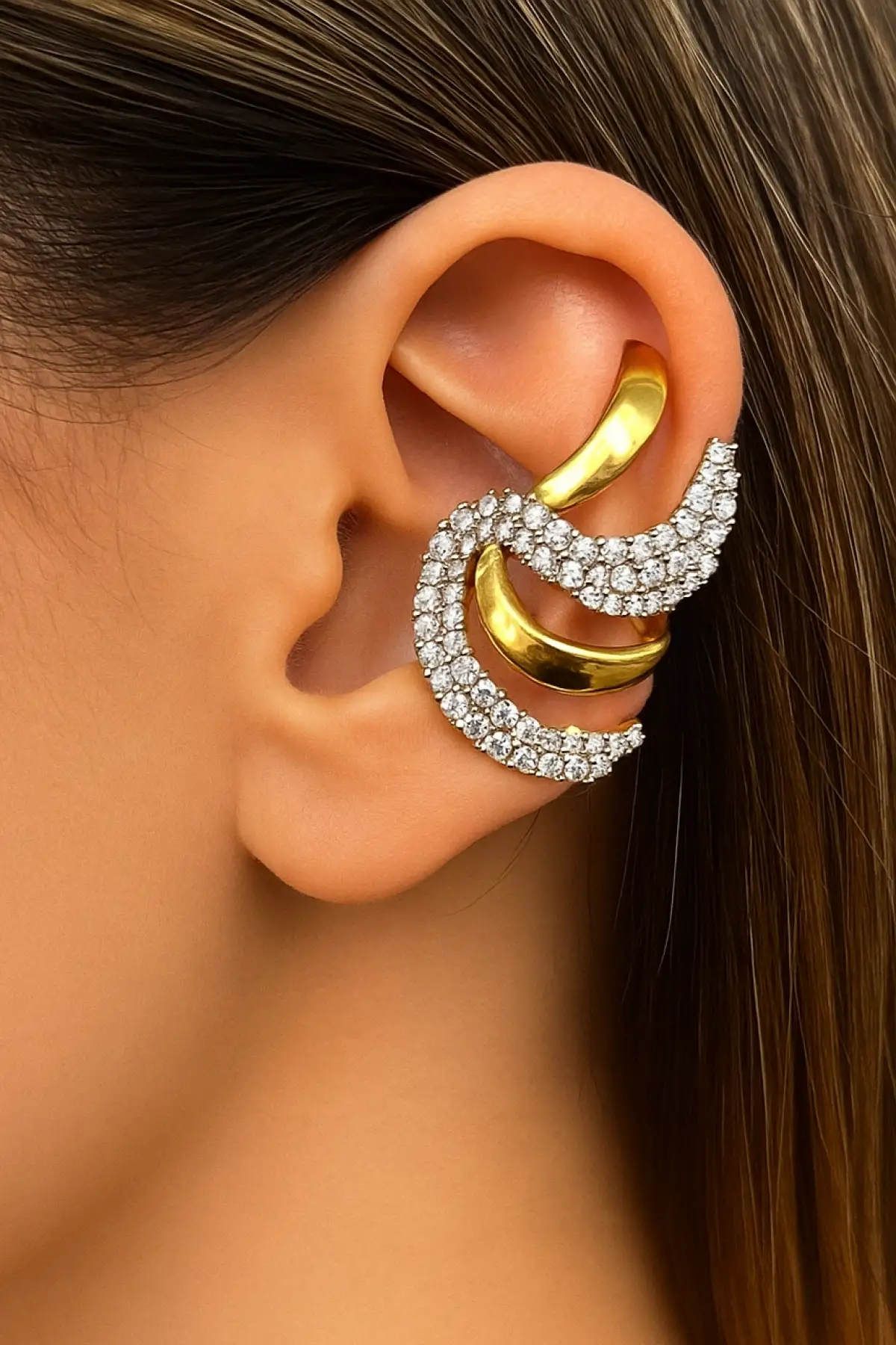 Altın Ve Gümüş Renk Kulak Aksesuarı (Tek)