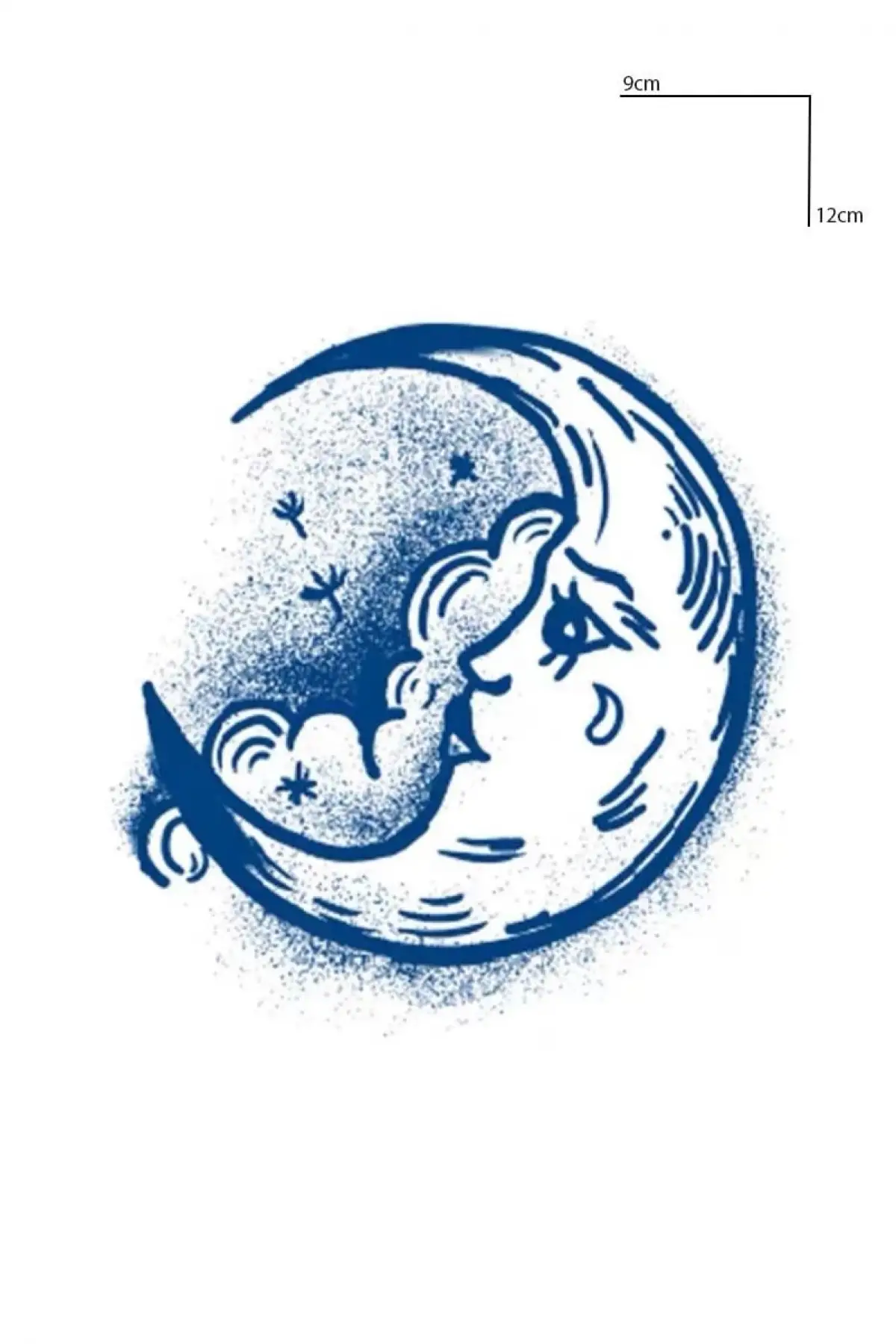 Ay Figürlü Figürlü 12 Saat Sonra Kararan Geçici Dövme Tattoo