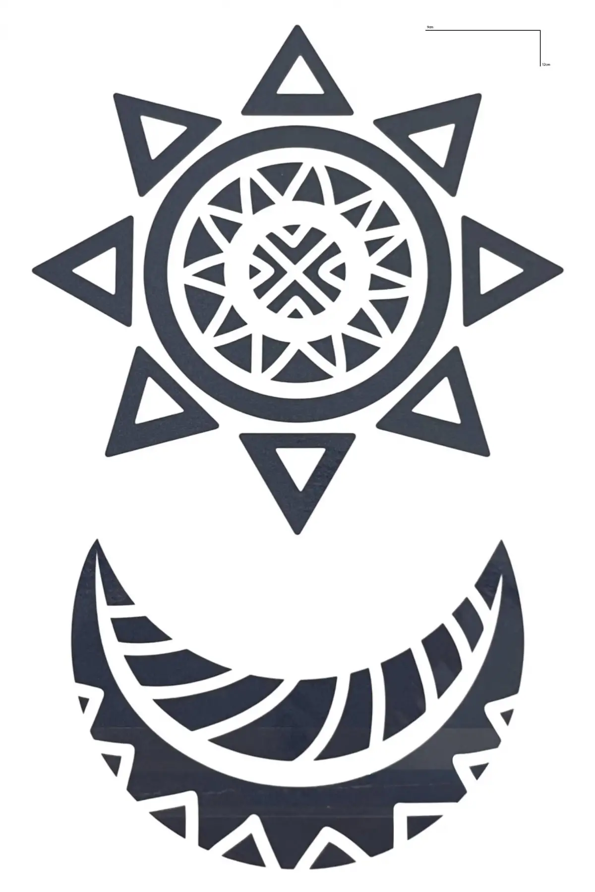 Ay Ve Yıldız Figürlü 12 Saat Sonra Kararan Geçici Mini Dövme Tattoo