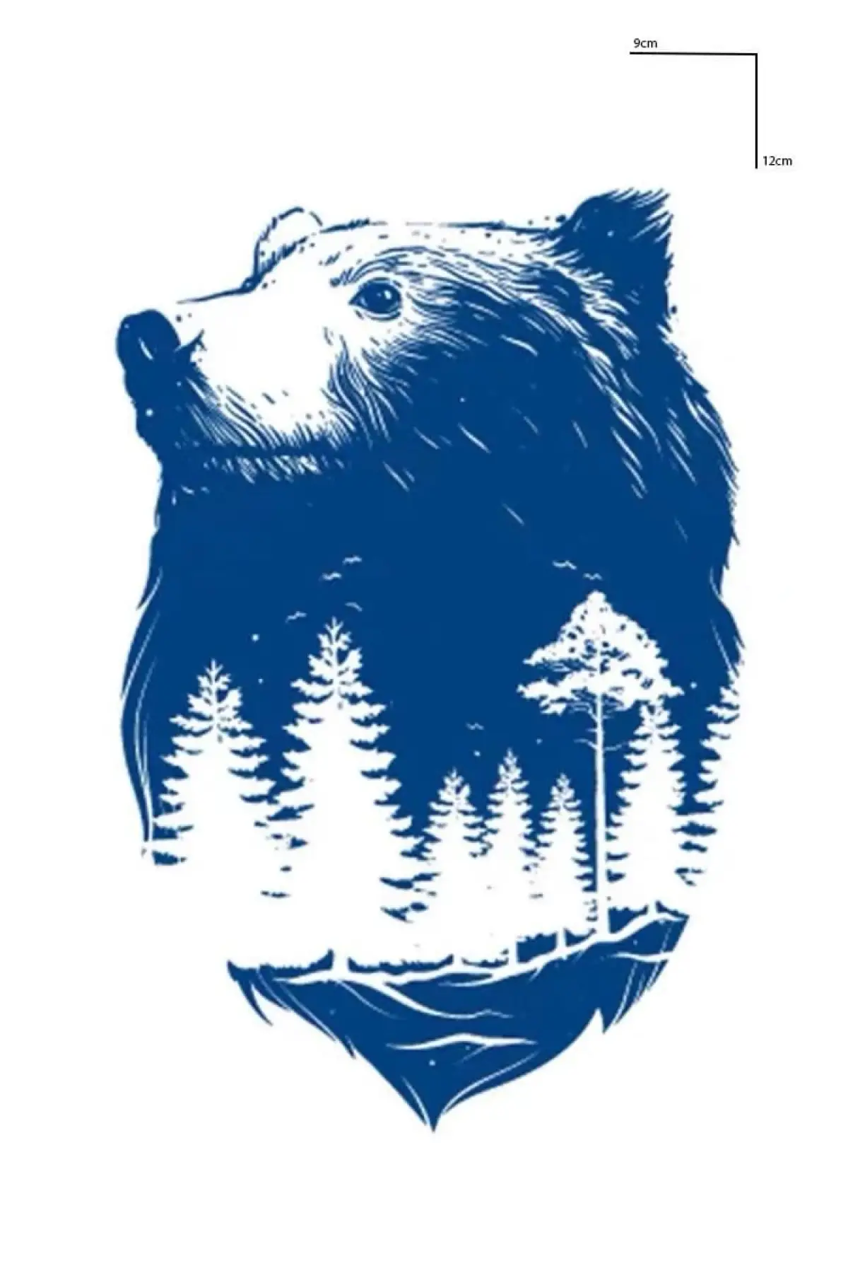 Ayı Figürlü 12 Saat Sonra Kararan Geçici Mini Dövme Tattoo