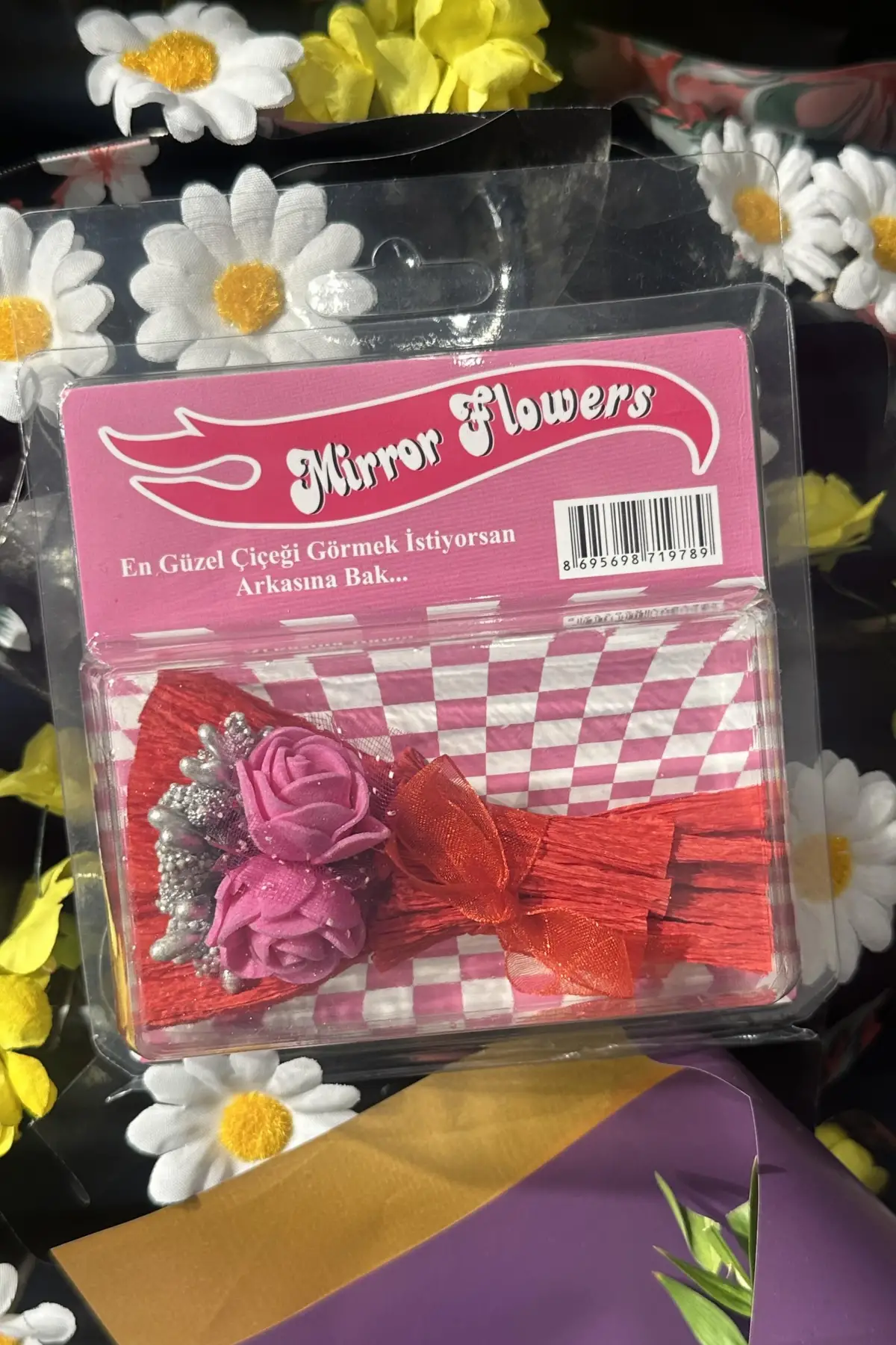 Aynalı Mini Buket Solmayan Anlamlı Hediye