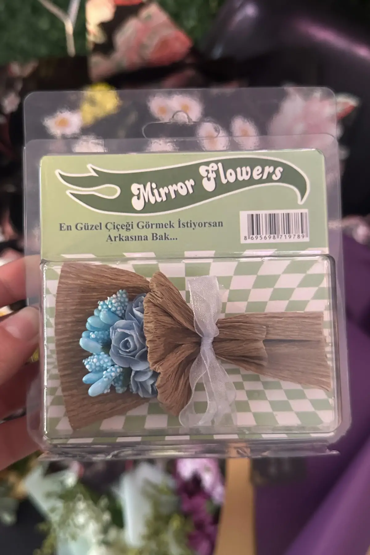 Aynalı Mini Buket Solmayan Anlamlı Hediye