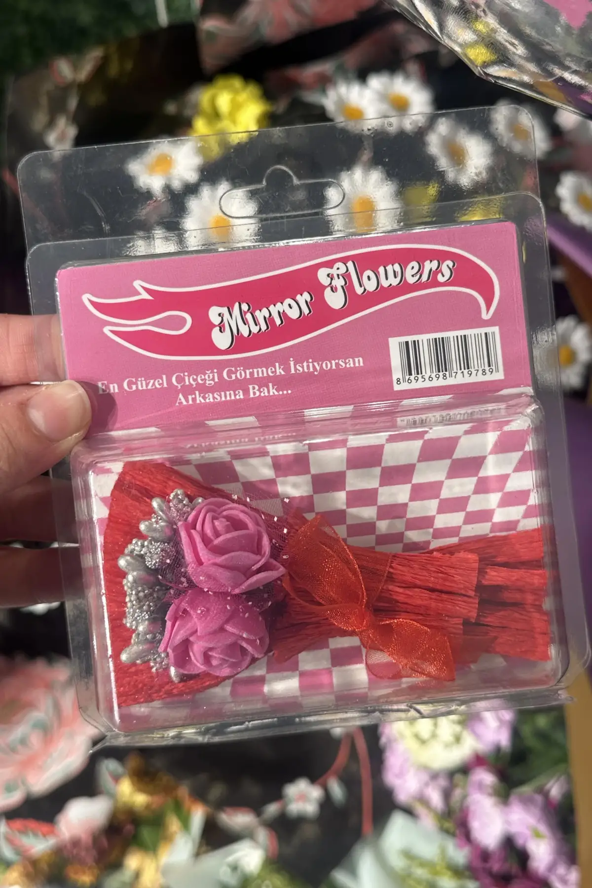 Aynalı Mini Buket Solmayan Anlamlı Hediye