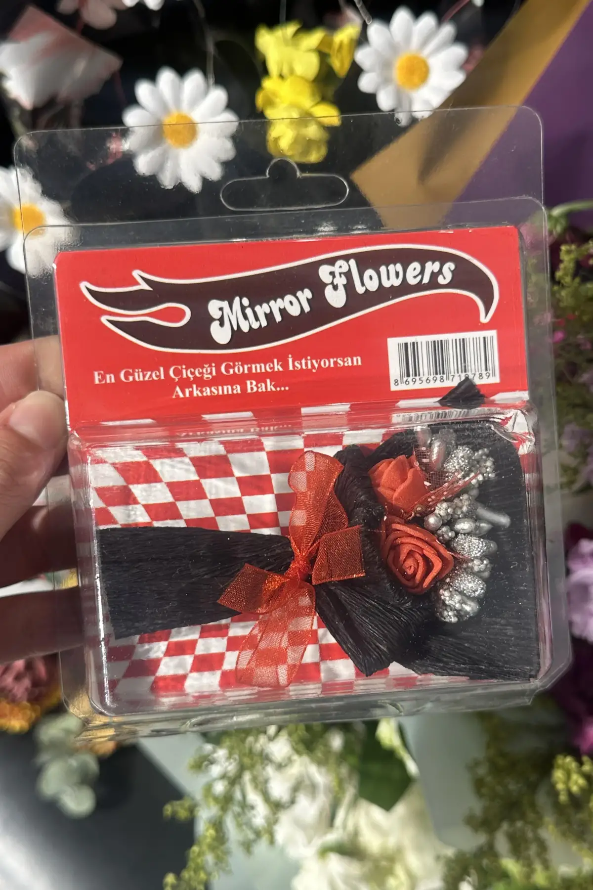 Aynalı Mini Buket Solmayan Anlamlı Hediye