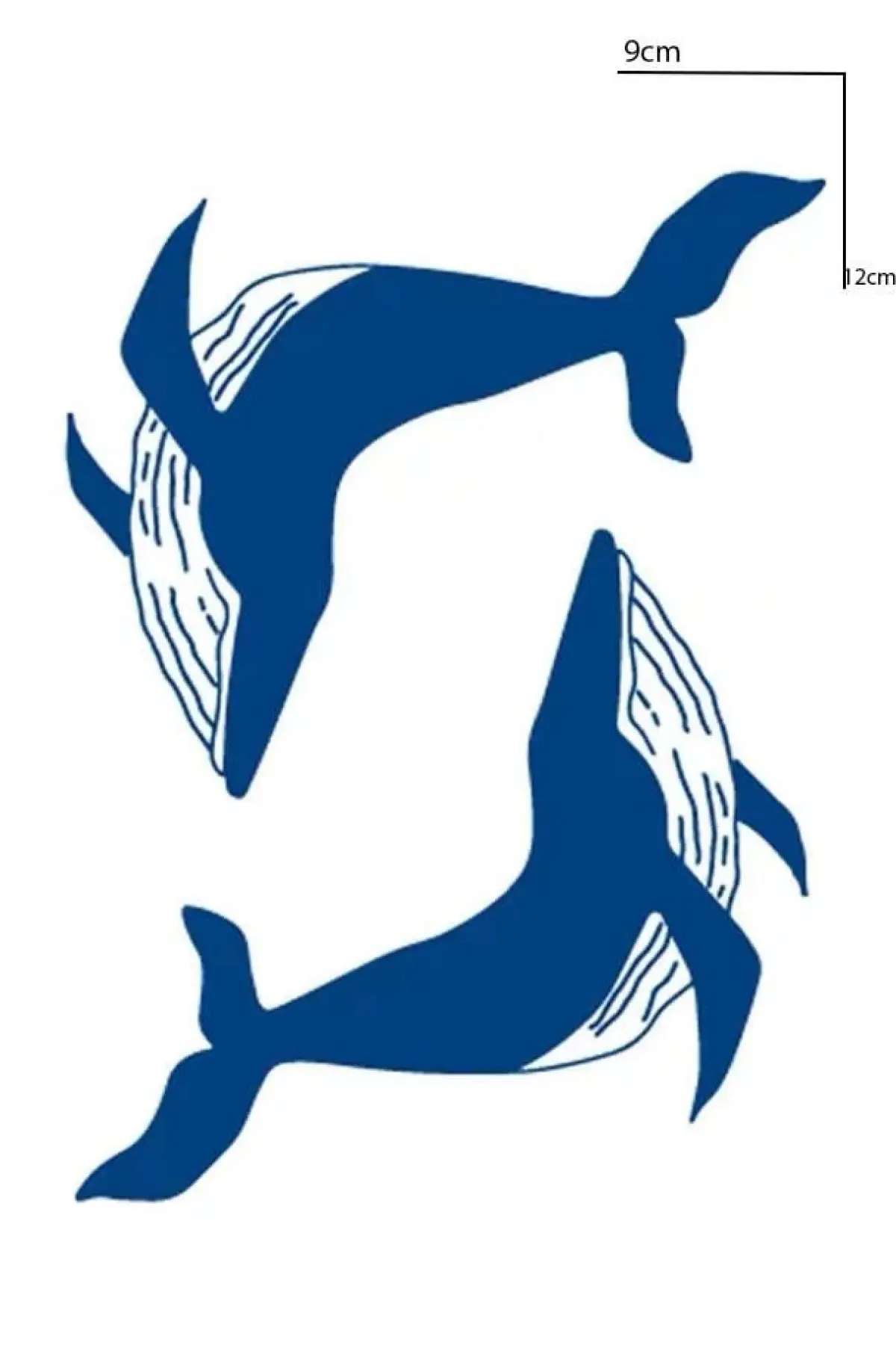 Balina Figürlü 12 Saat Sonra Kararan Geçici Mini Dövme Tattoo