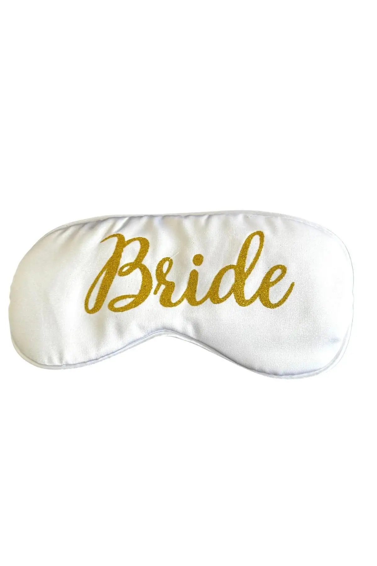 Beyaz Renk Bride Yazılı Saten Uyku Bandı