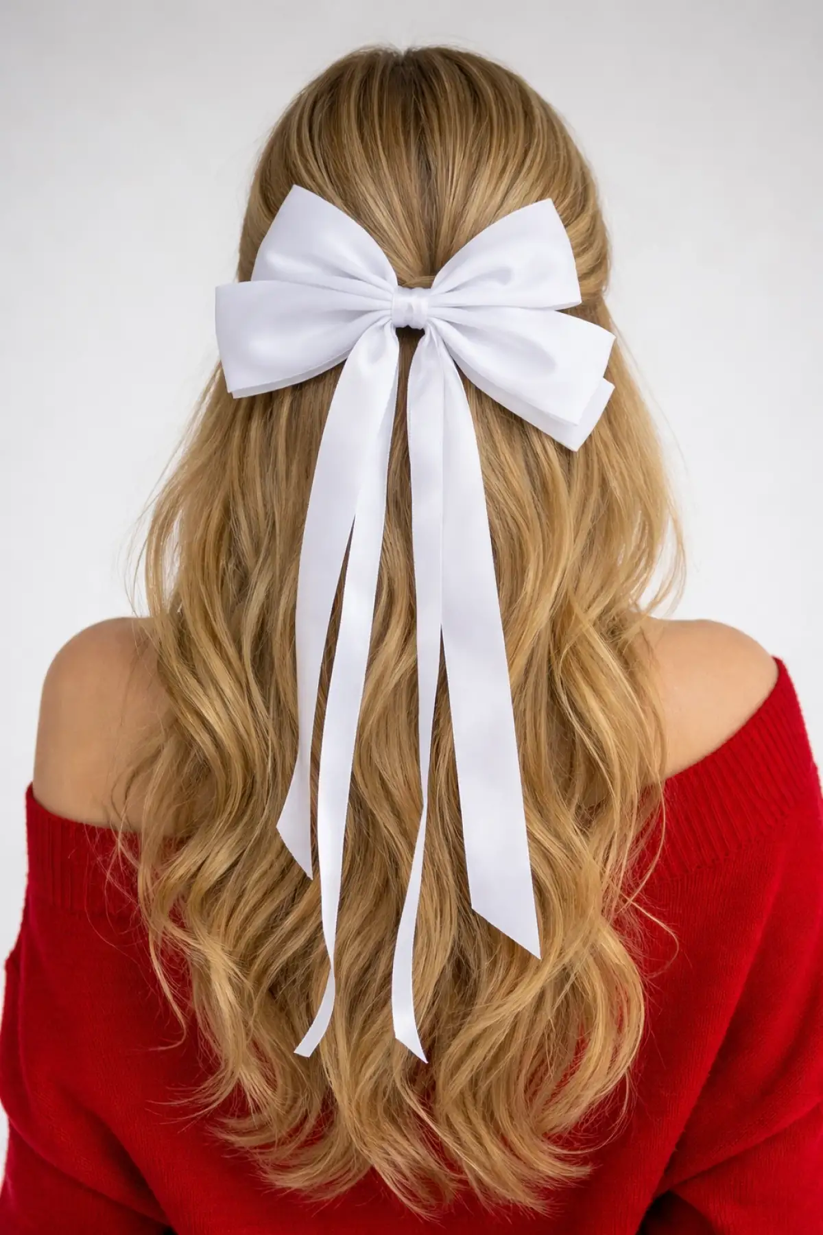 Beyaz Renk Kurdele Detaylı Pens Toka