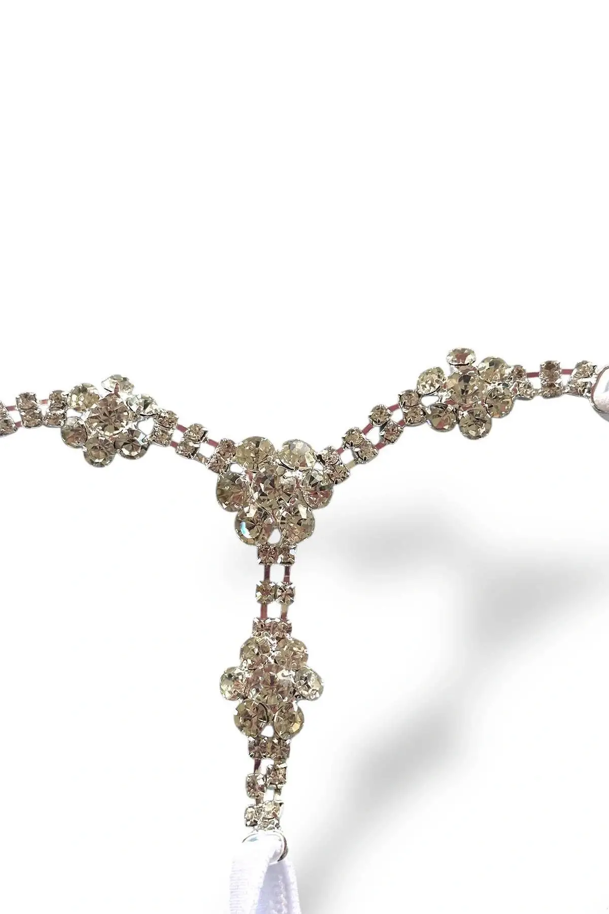 Beyaz Renk Taş Detaylı Tanga