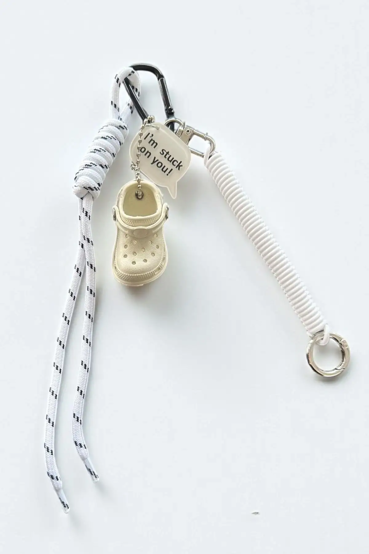 Beyaz  Renk Terlik Figürlü Çanta Charm/ Anahtarlık