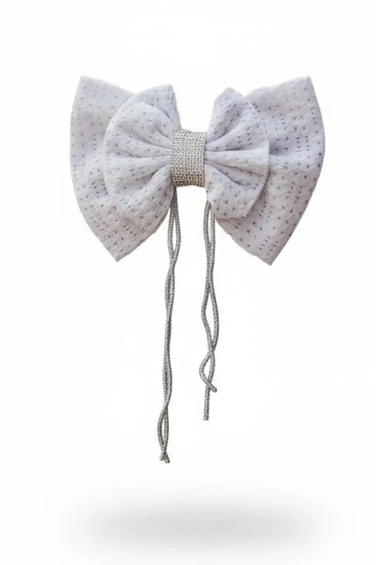 Beyaz Ve Lila Renk Kurdele Figürlü Taş Detaylı Otomat Toka