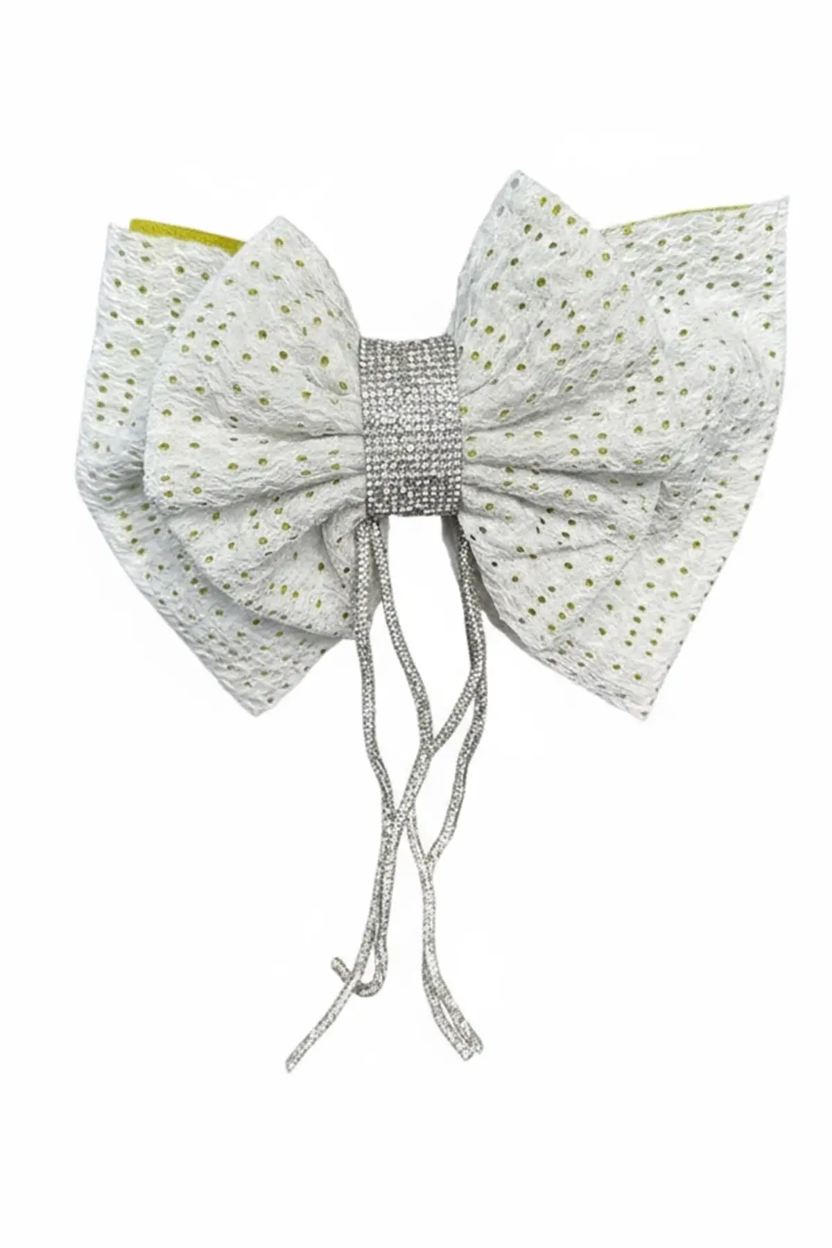 Beyaz Ve Yeşil Renk Kurdele Figürlü Taş Detaylı Otomat Toka