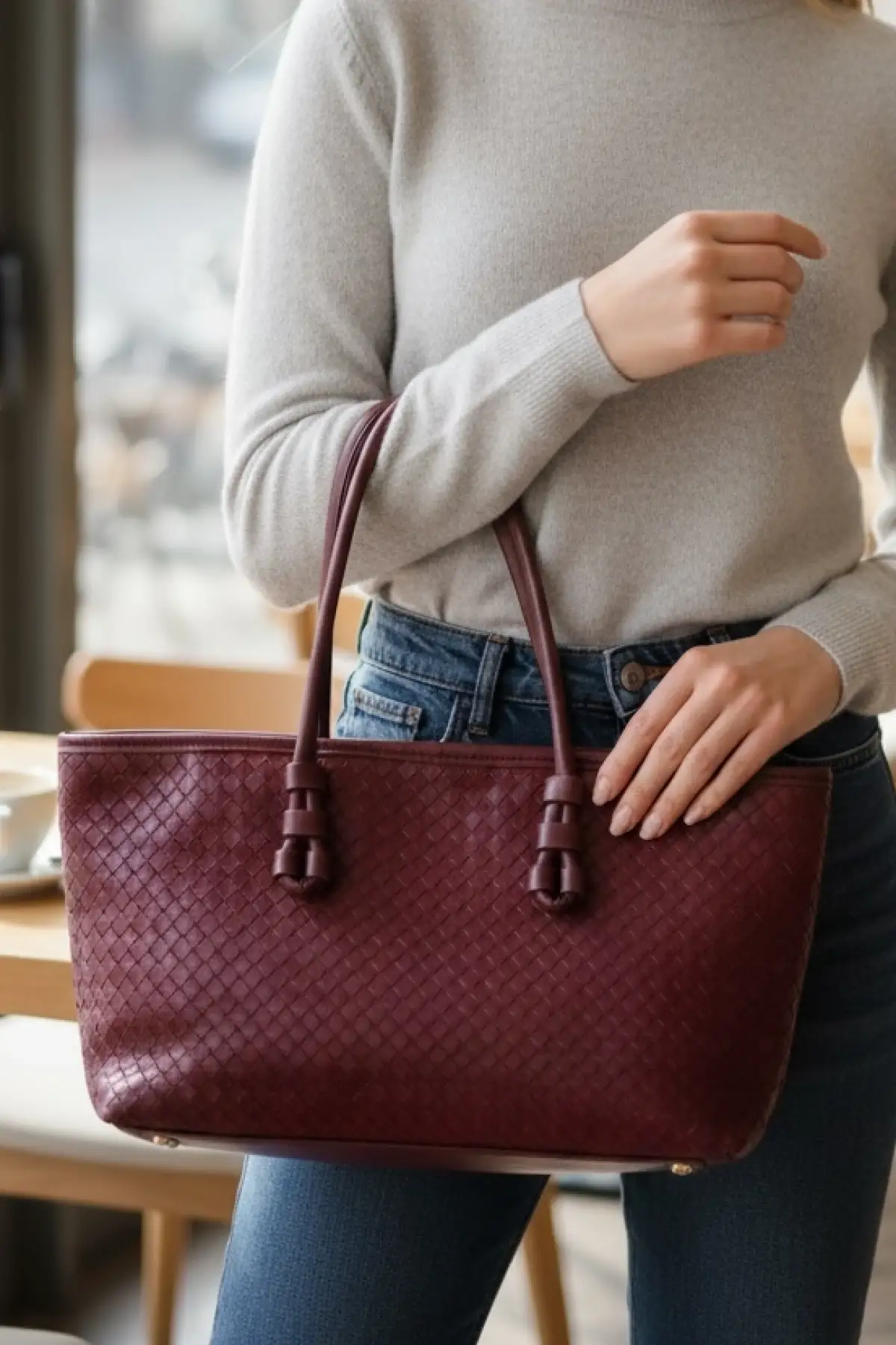 Bordo Renk Kadın Deri Çanta