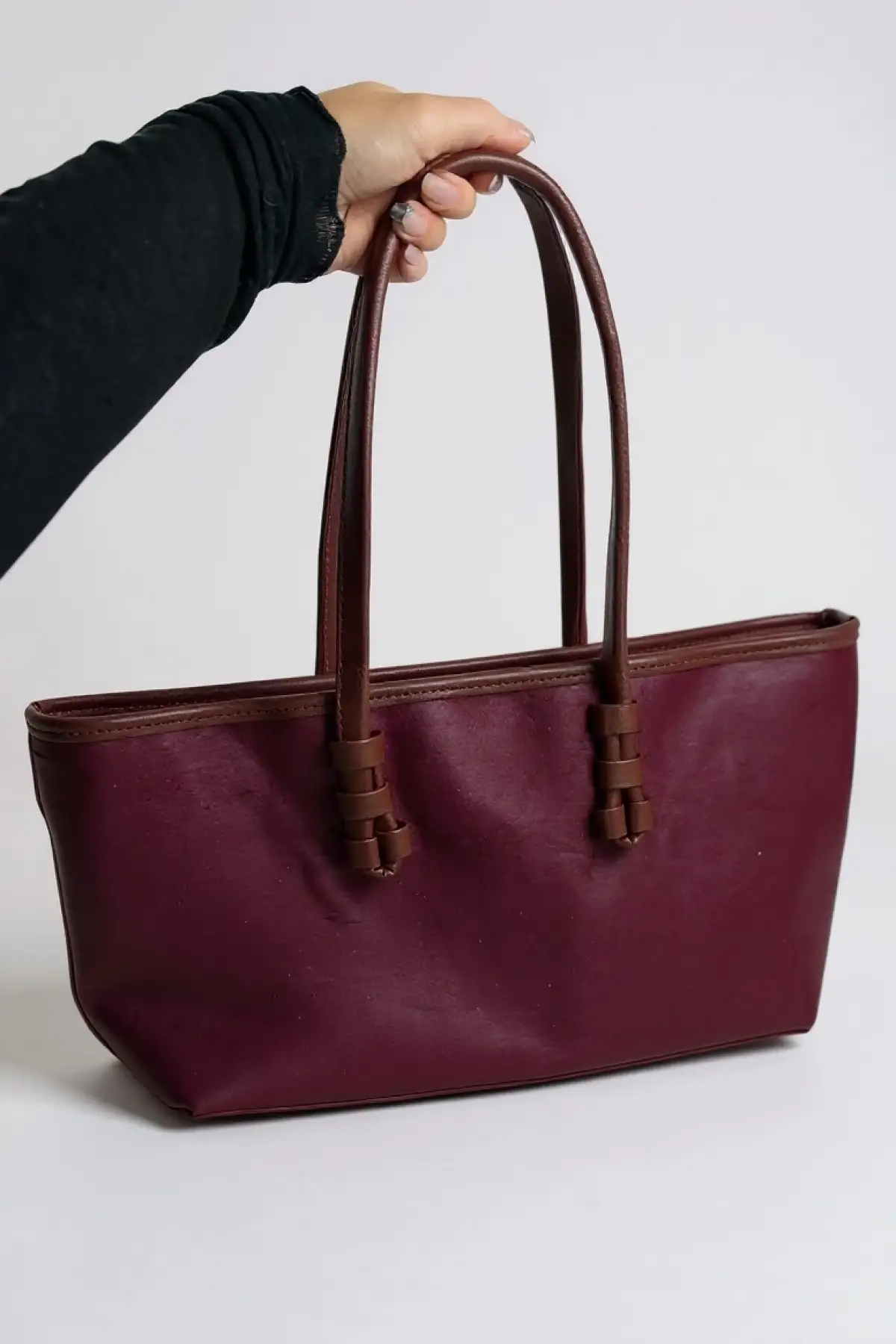 Bordo Renk Kadın Süet Çanta