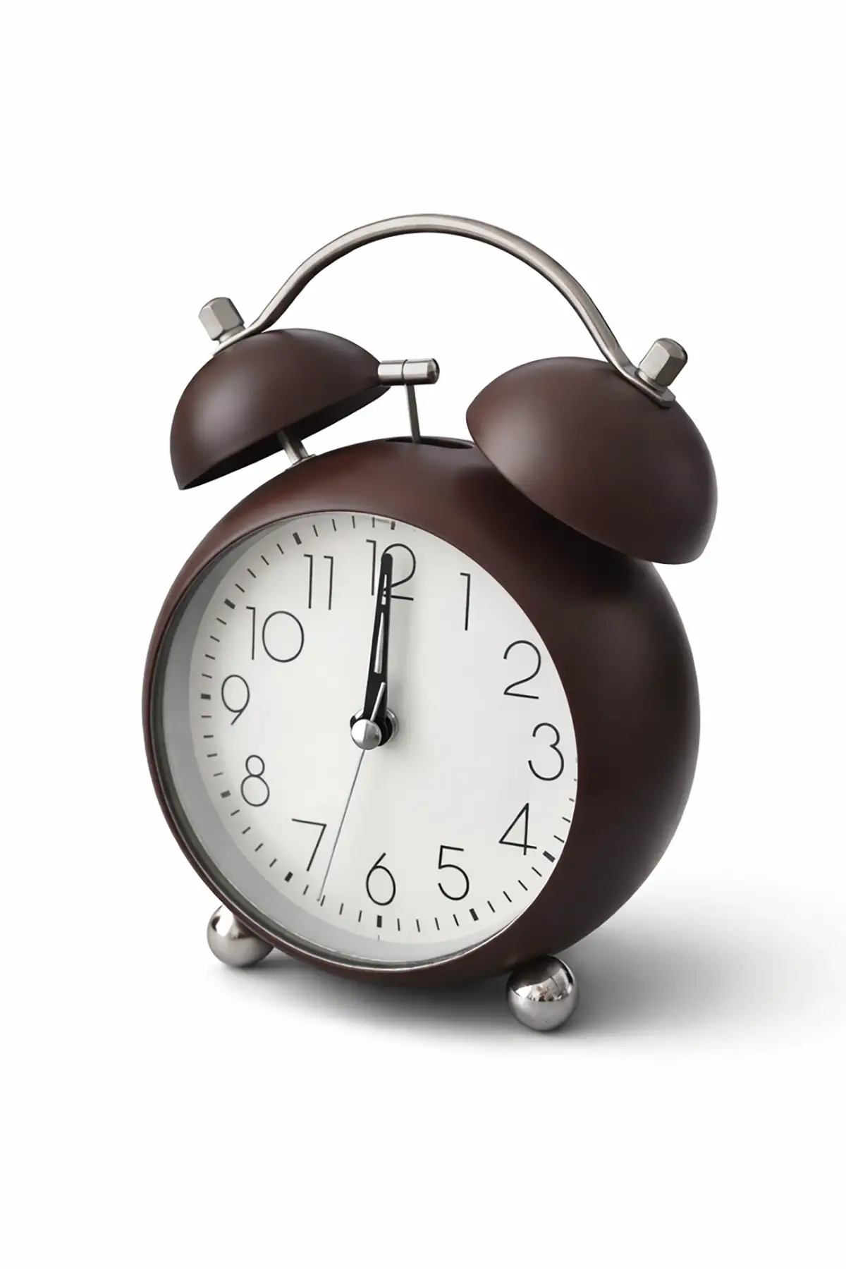 Bordo Renk Mini Dekoratif Işıklı Alarmlı Yuvarlak Masa Saati