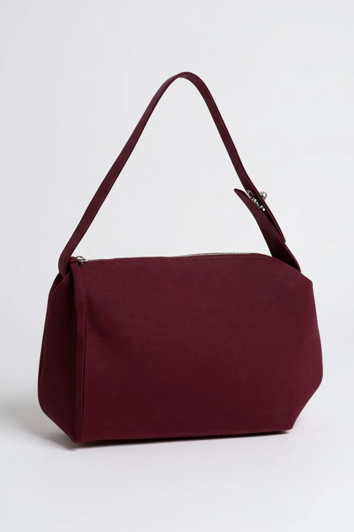 Bordo Renk Süet Kadın Çanta