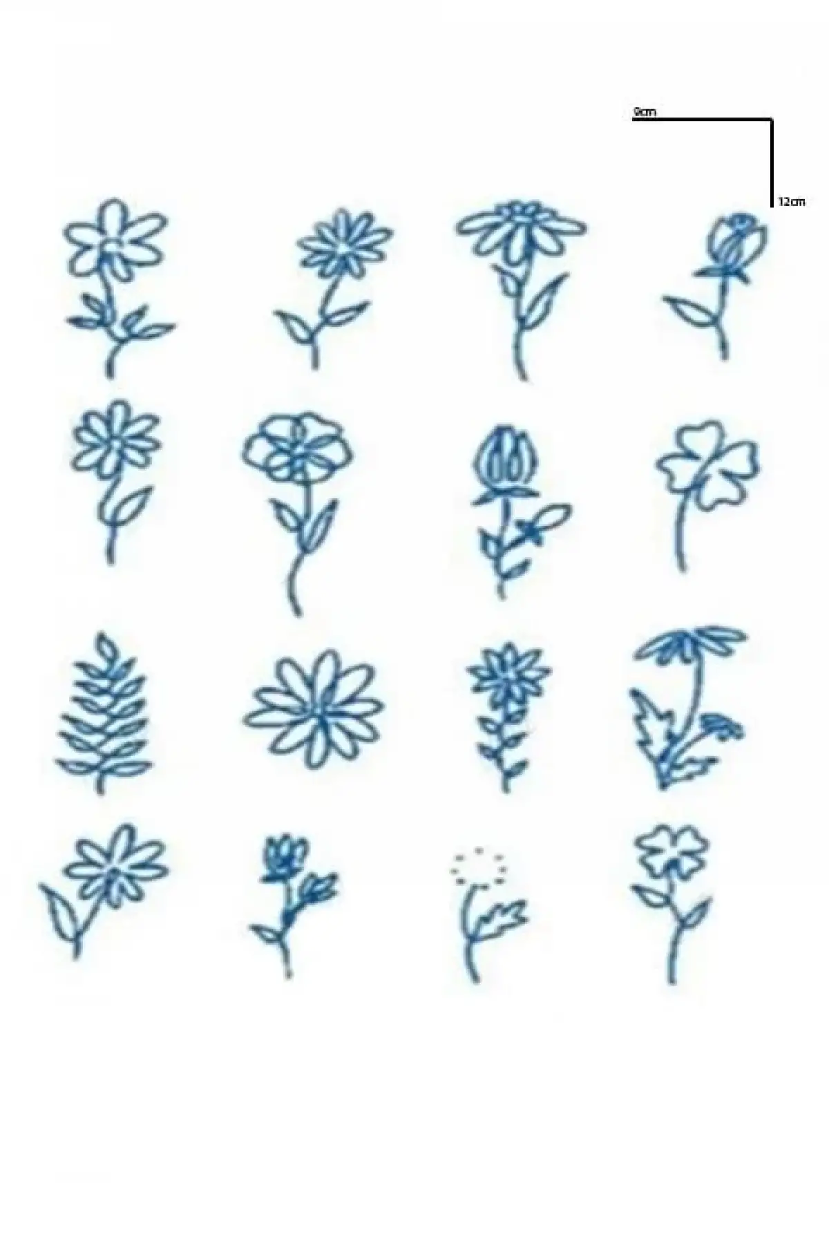 Çiçek Figürlü 12 Saat Sonra Kararan Geçici Dövme Tattoo