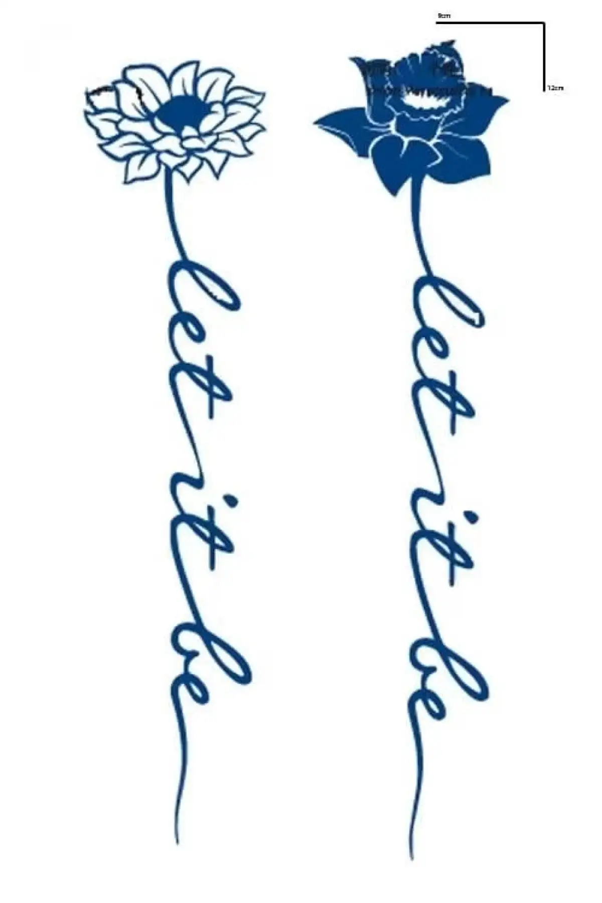 Çiçek Figürlü 12 Saat Sonra Kararan Geçici Dövme Tattoo