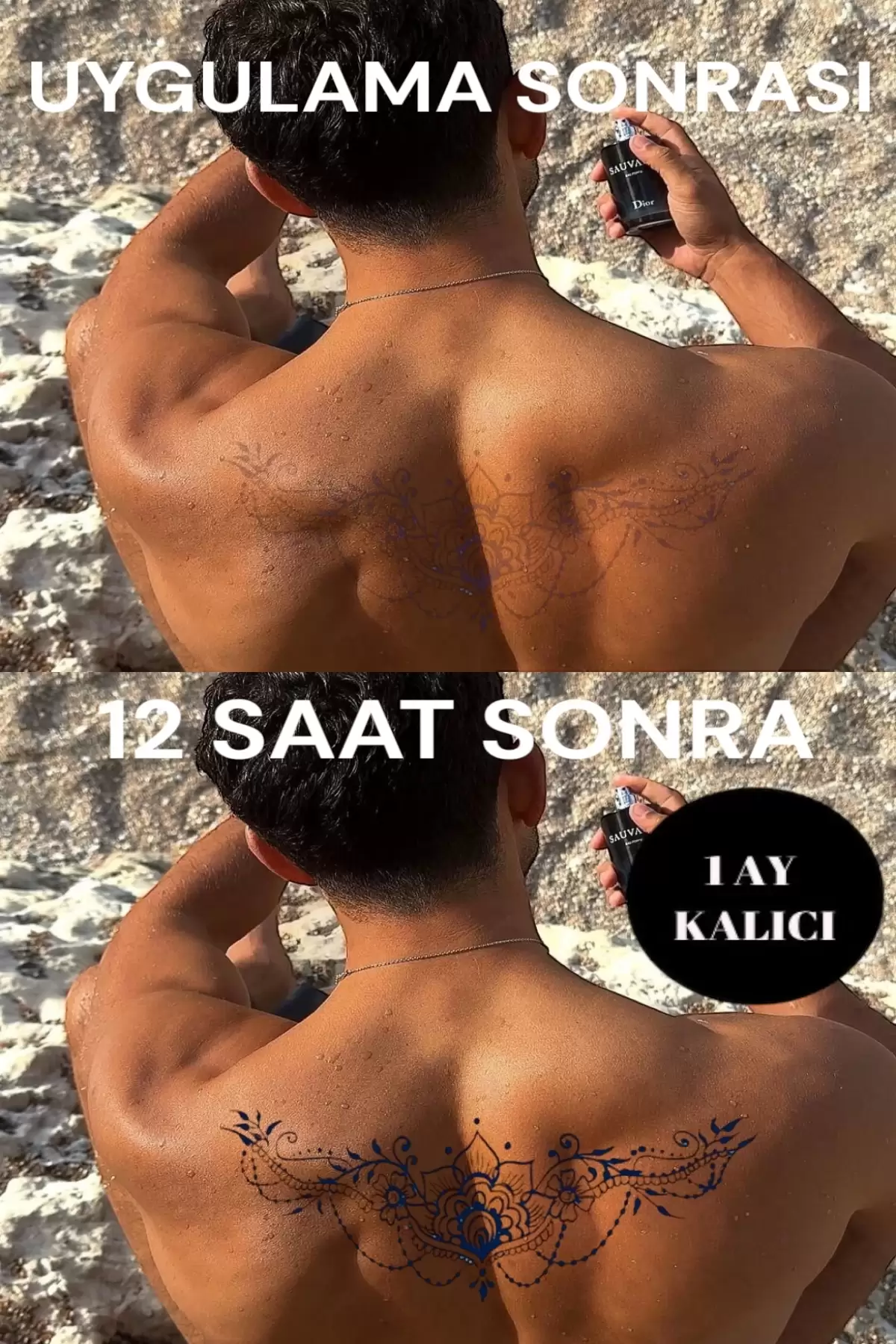 Çiçek Figürlü 12 Saat Sonra Kararan Geçici Dövme Tattoo
