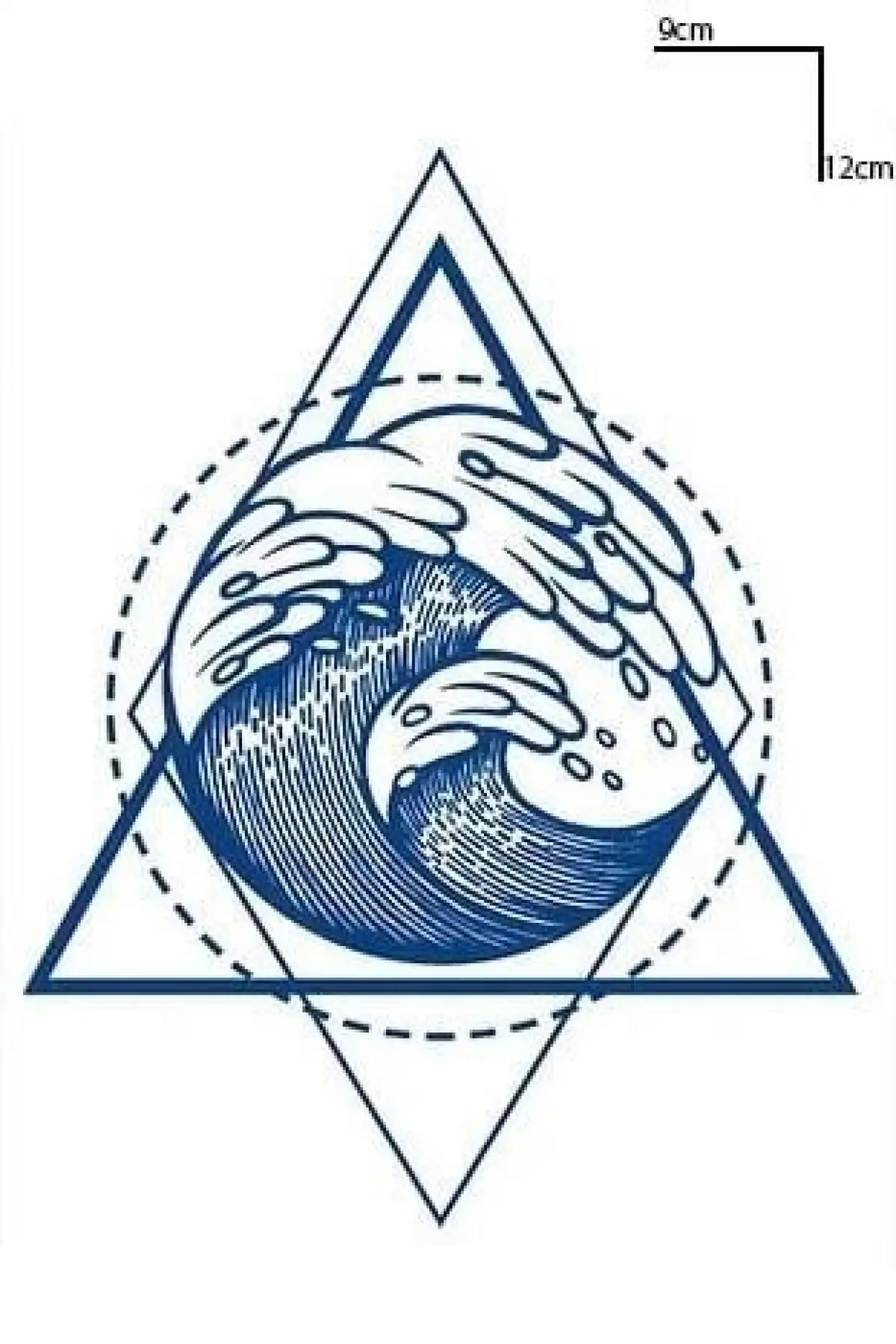 Dalga Figürlü 12 Saat Sonra Kararan Geçici Dövme Tattoo