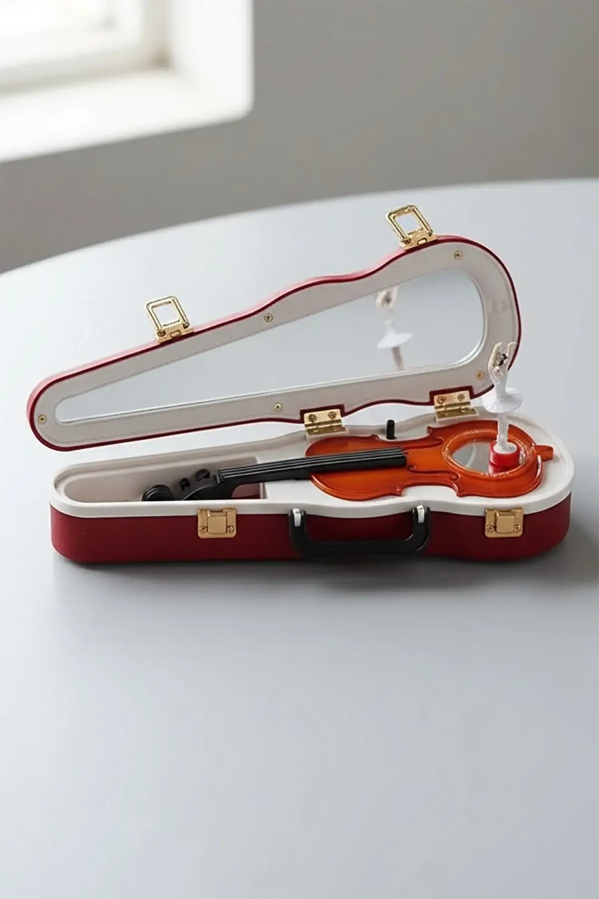 Dekoratif Dans Eden Balerinli Keman Müzik Kutusu