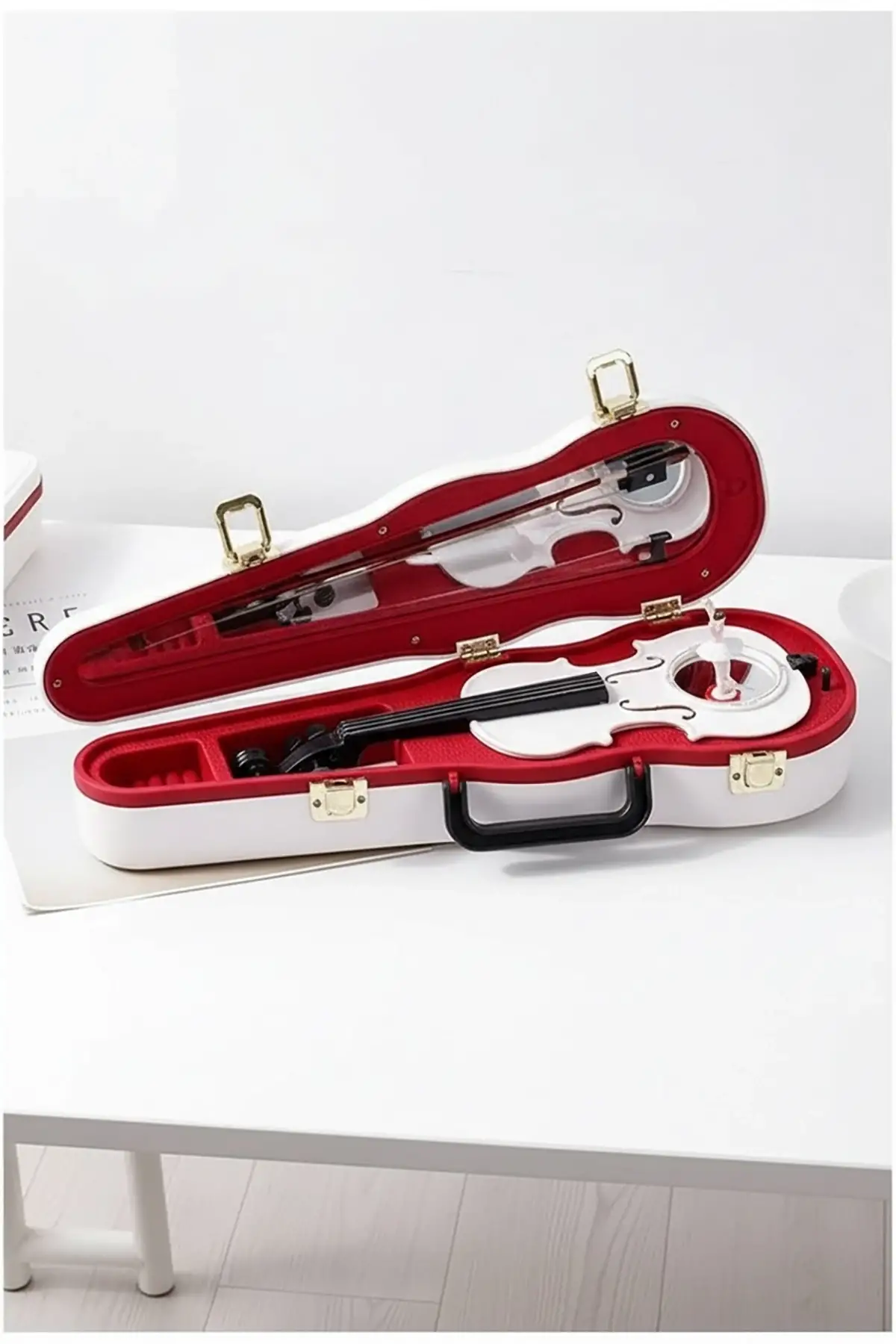 Dekoratif Dans Eden Balerinli Keman Müzik Kutusu