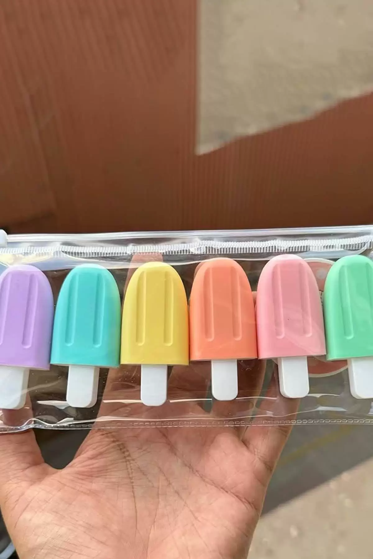 Dondurma Figürlü 6lı Fosforlu Kalem Set