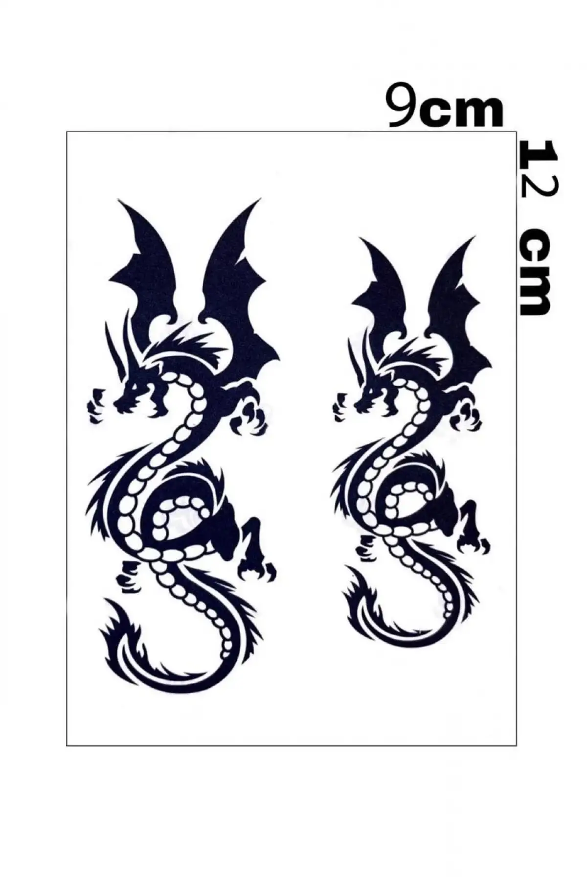 Ejderha Figürlü 12 Saat Sonra Kararan Geçici Dövme Tattoo