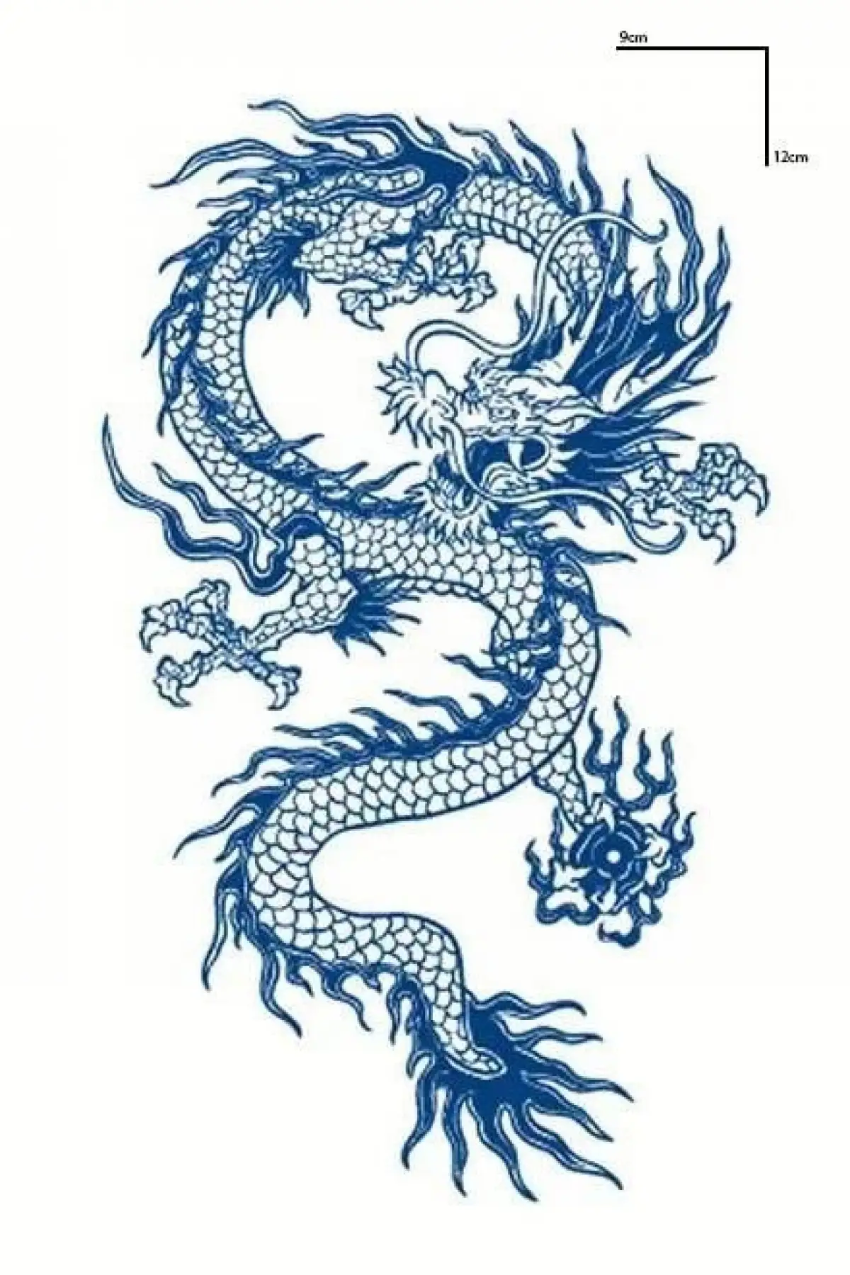 Ejderha Figürlü 12 Saat Sonra Kararan Geçici Dövme Tattoo