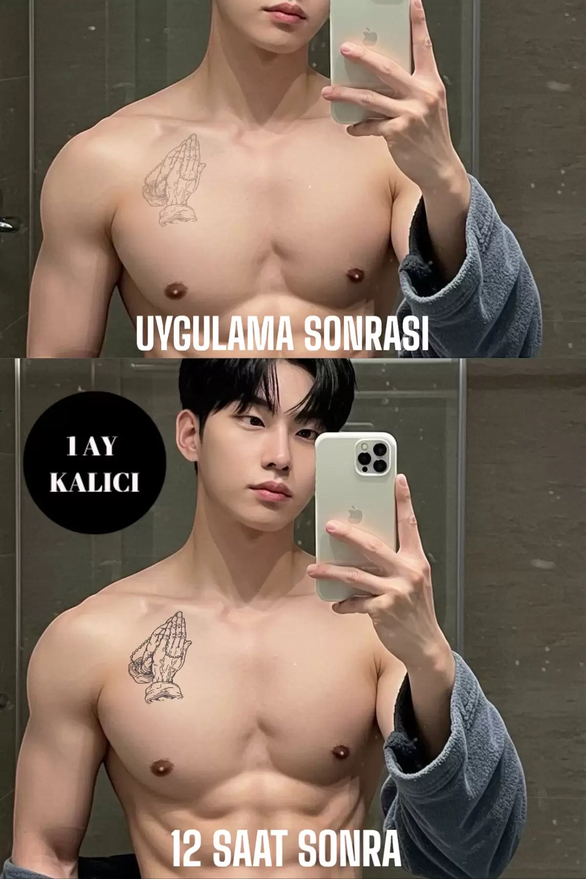 El Figürlü 12 Saat Sonra Kararan Geçici Dövme Tattoo