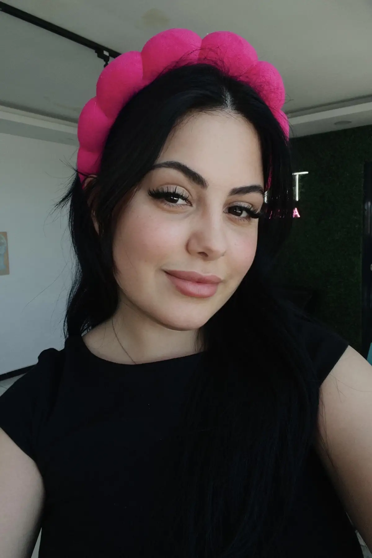 Fuşya Renk Spa Saç Bandı Havlu Taç