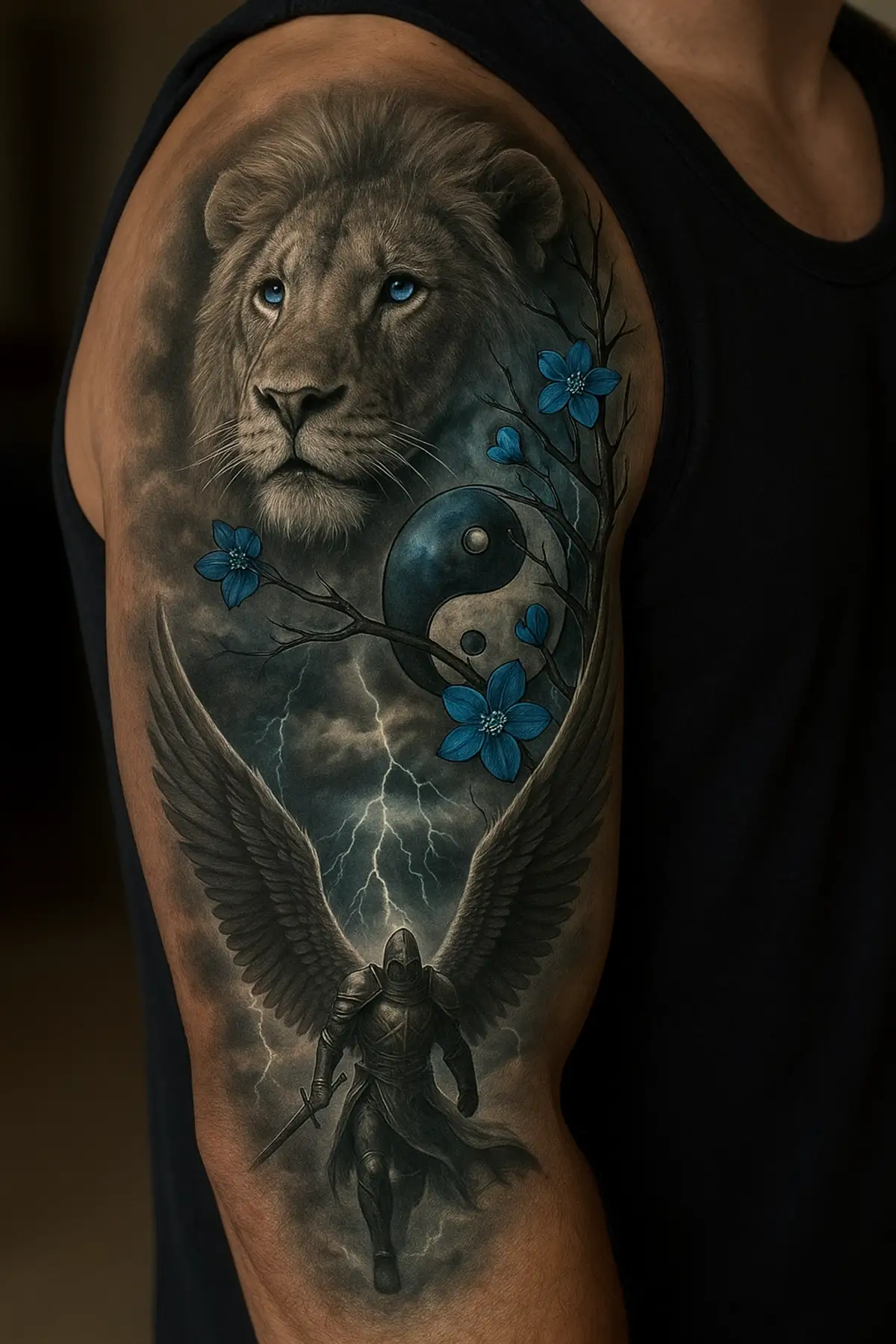 Geçici Aslan Figürlü Dövme Tattoo