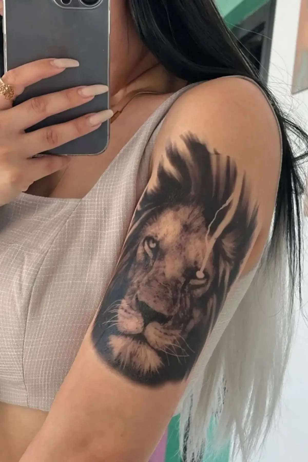 Geçici Aslan Figürlü Dövme Tattoo
