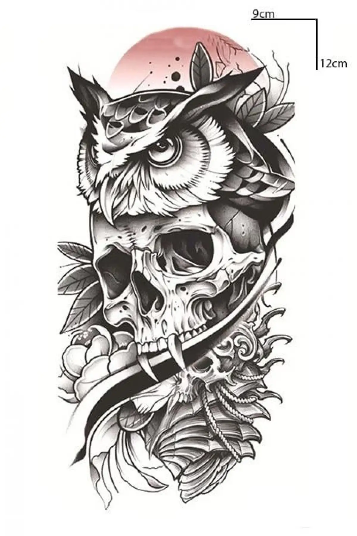 Geçici Baykuş Figürlü Dövme Tattoo